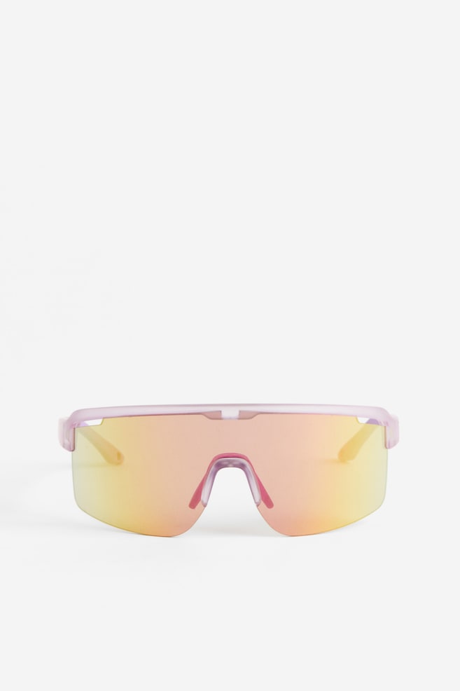 Lustrzane sportowe okulary przeciwsłoneczne - Jasnofioletowy - 1