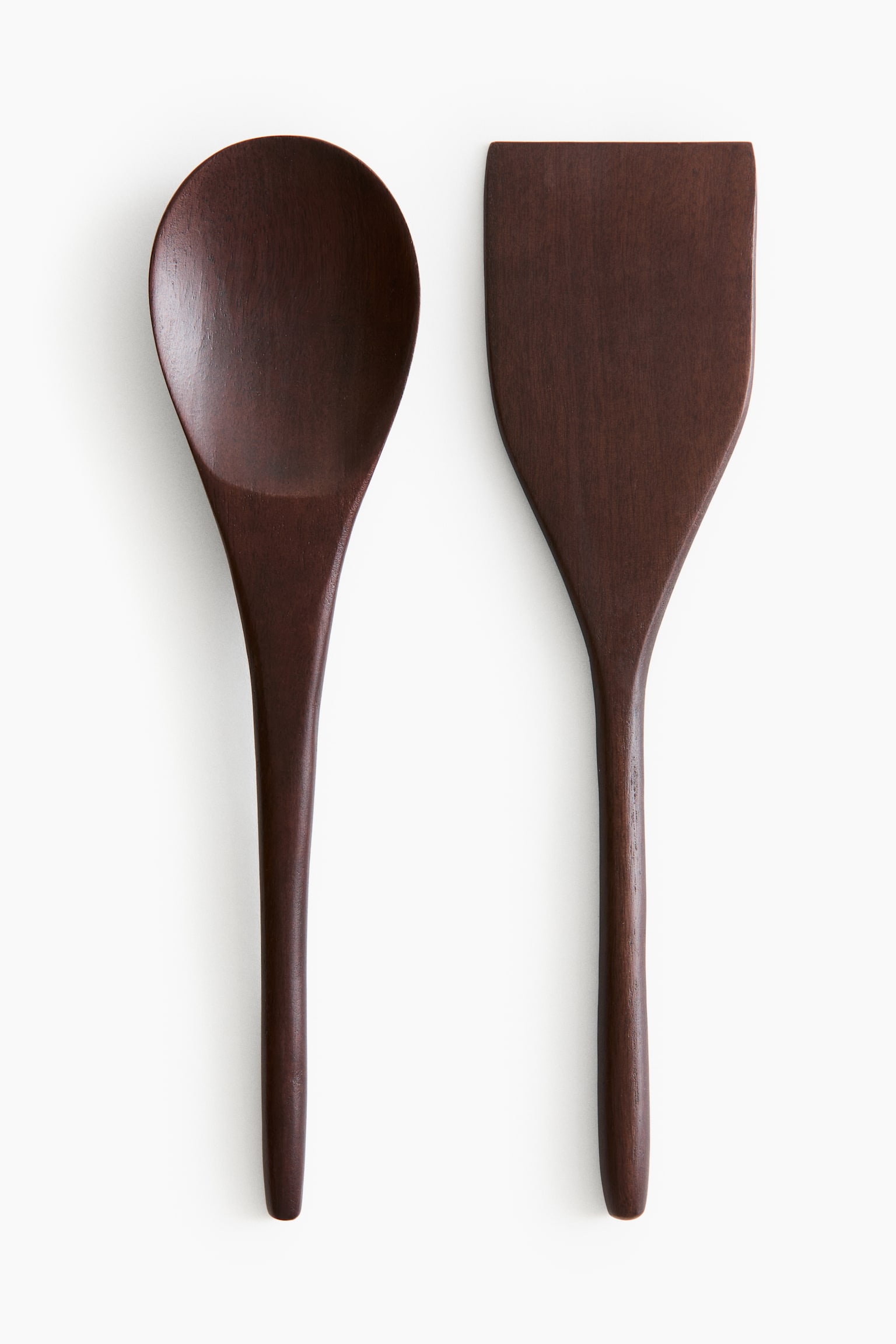 2-piece mango wood kitchen utensils set - Dark brown - 1