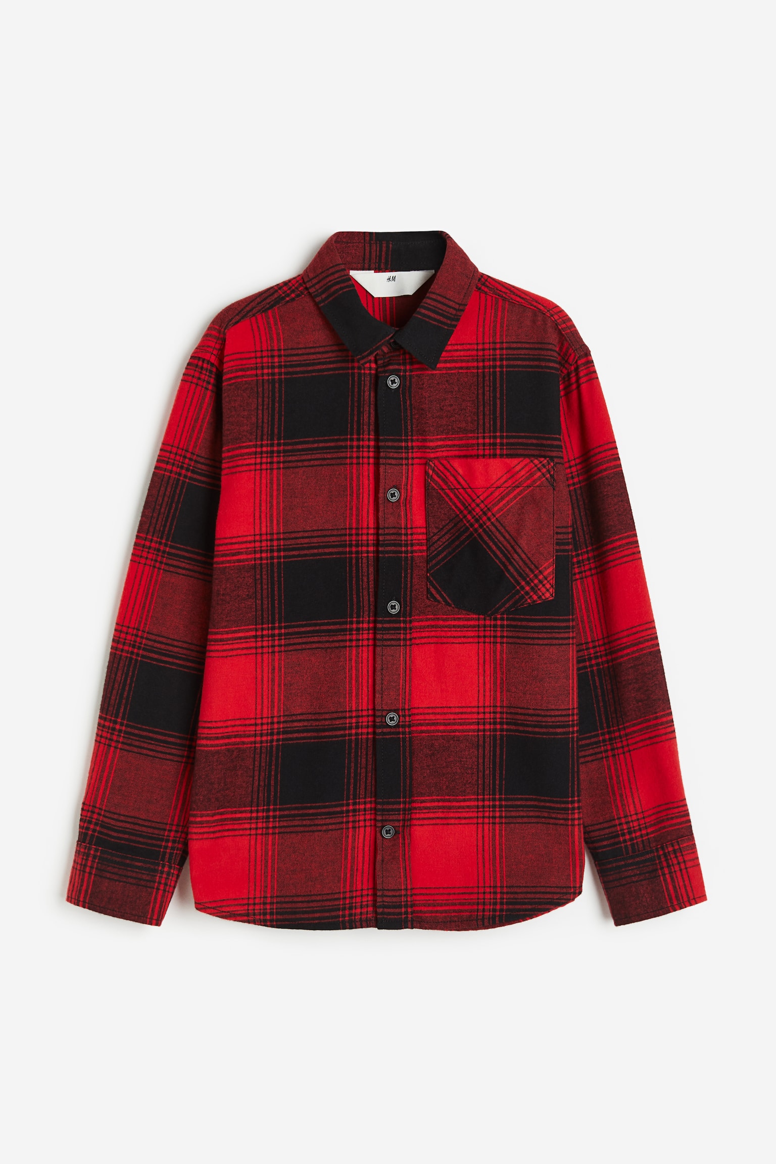 Cotton Flannel Shirt - Red/Check - 1