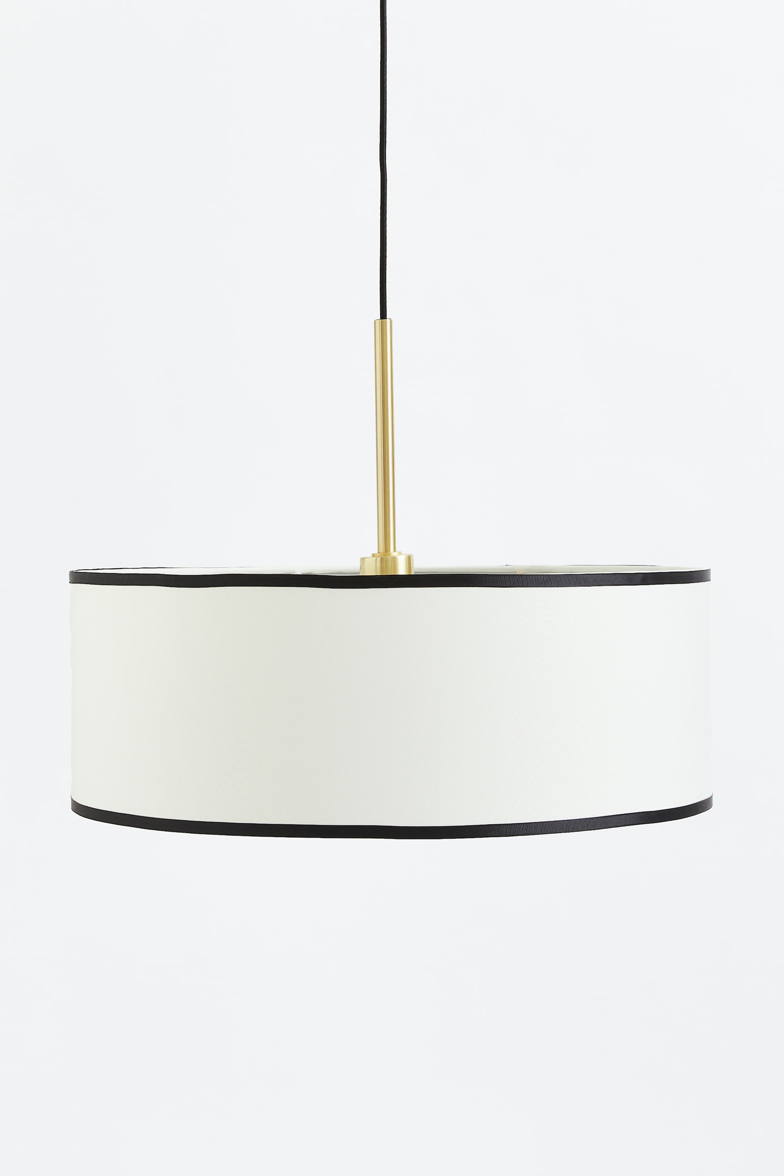 Fabric/metal pendant light - White/Light beige - 1