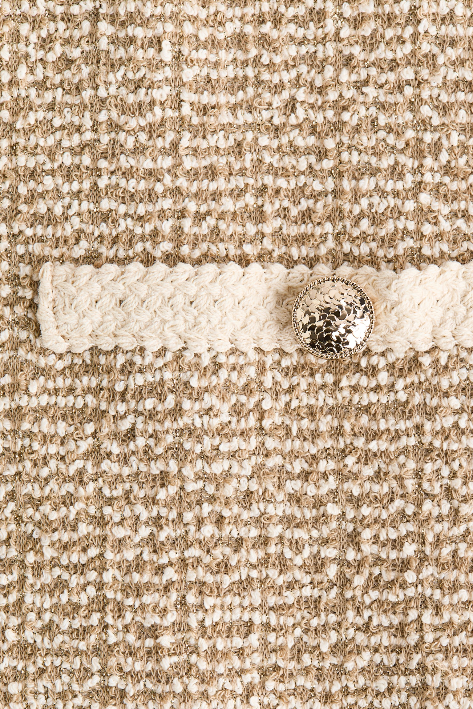 Женское платье H&M Bouclé-Knit, цвет: Бежевый — фото 6