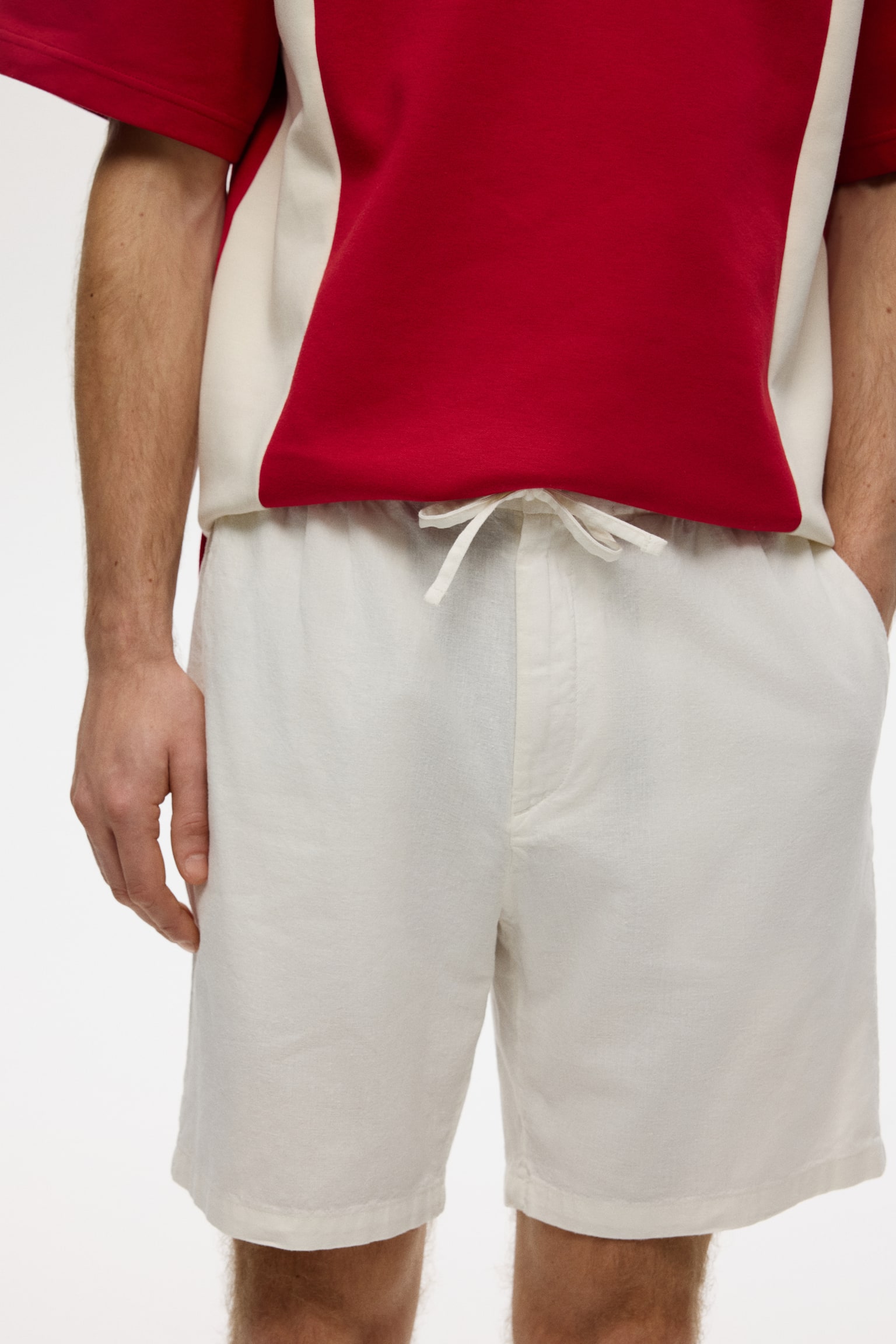 Regular-Fit Linen-Blend Shorts - White/Beige/Brown/Black - 5