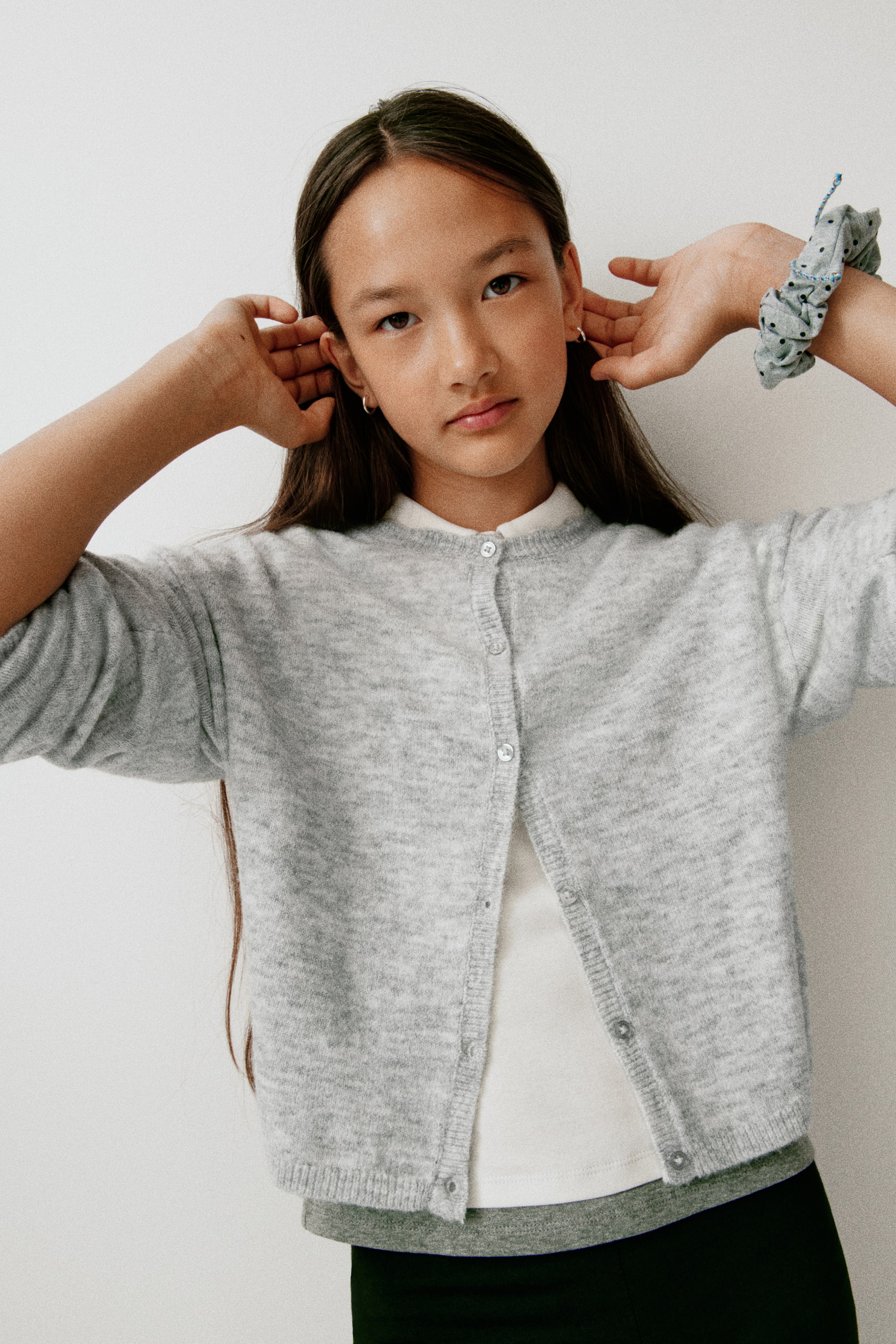 View larger image: Cardigan - Light grey marl - Kids | H&M 1