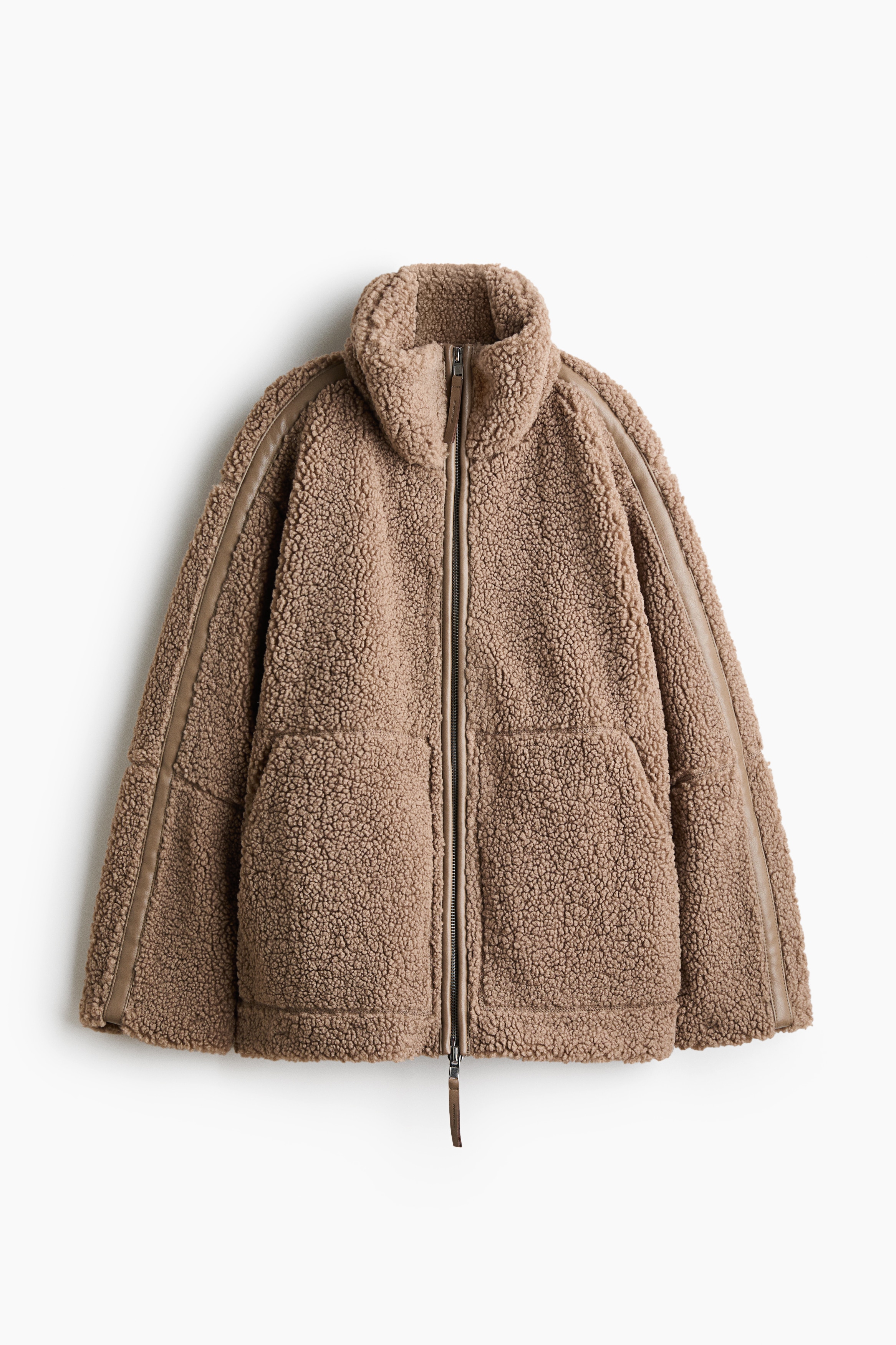 Oversized teddy jacket - Dark mole/Dark brown
