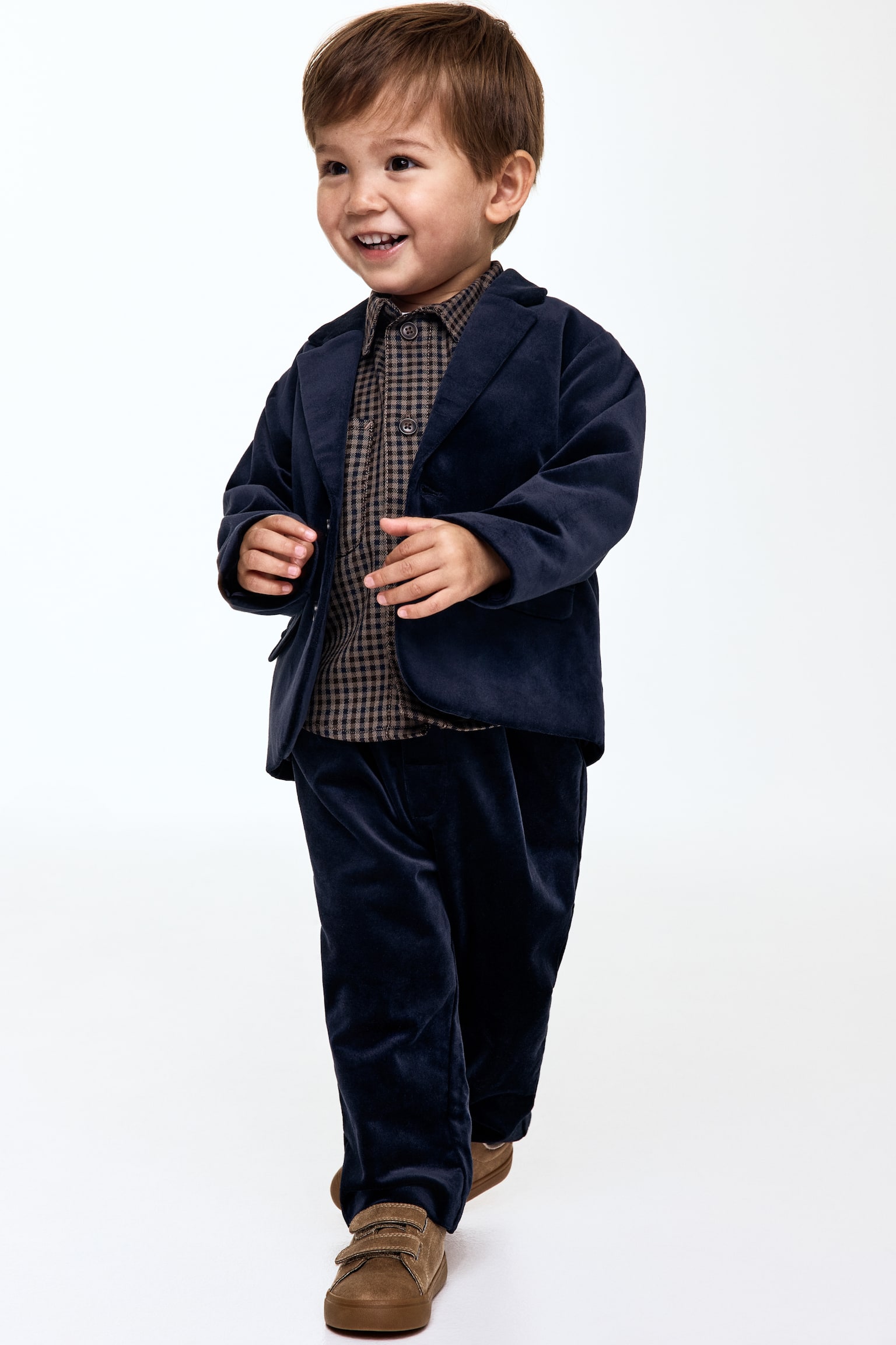 Dvoudílná elegantní sametová souprava - Navy blue