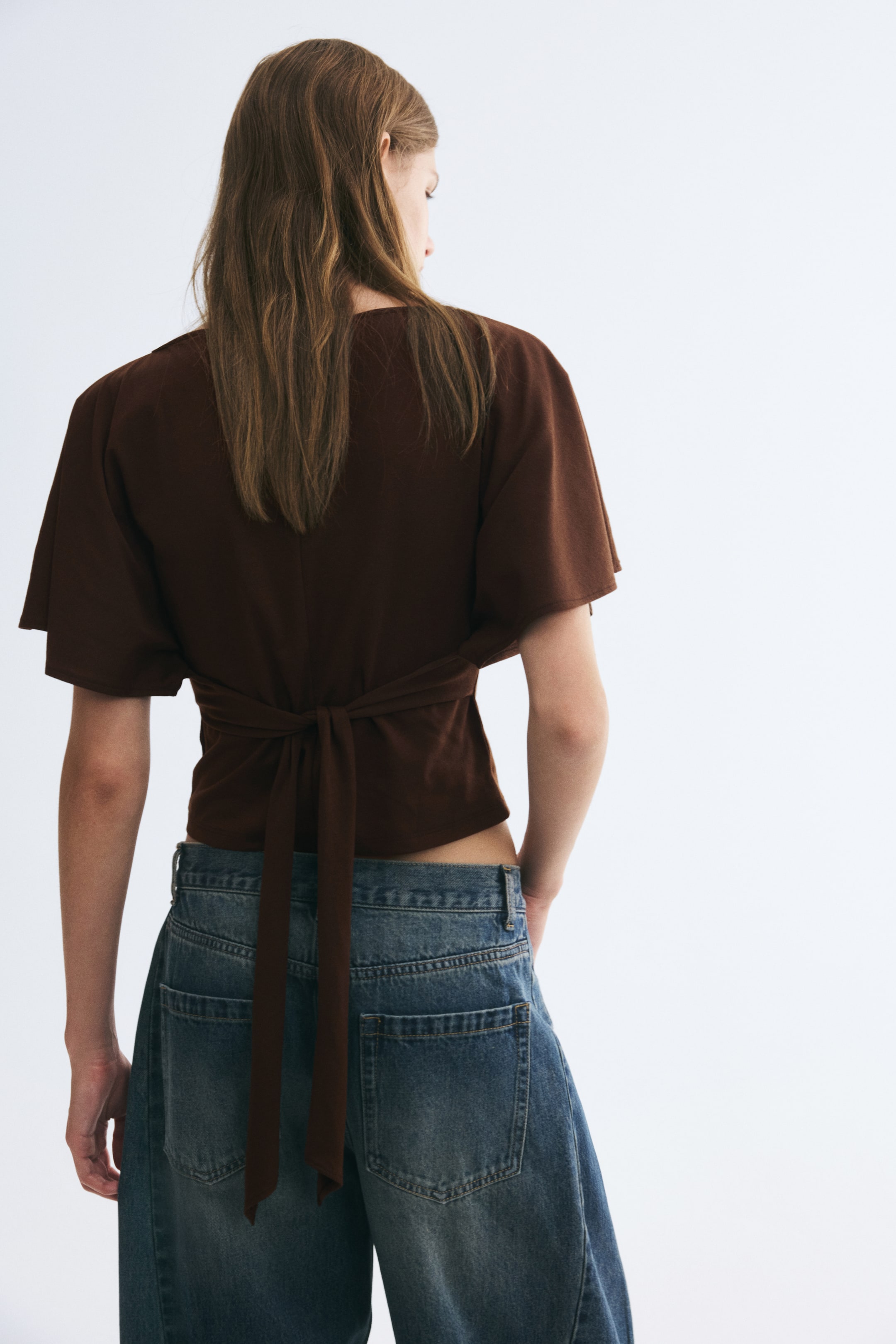 Tie-Back Boat-Neck Top