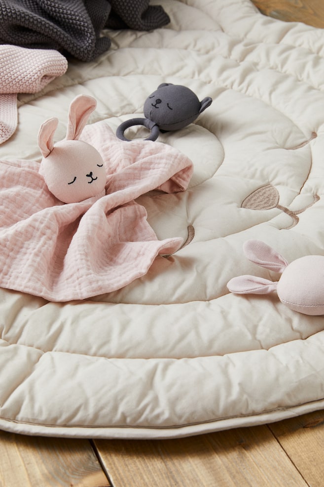 Cotton muslin comfort blanket - Light pink/Rabbit/White/Rabbit/Light beige/Bear/Dark grey/Bear/dc - 2