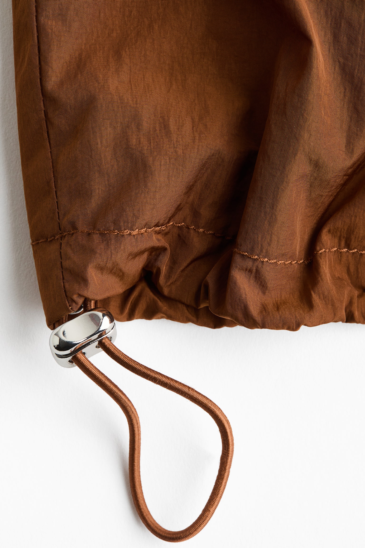 Hooded nylon jacket - Brown - 4