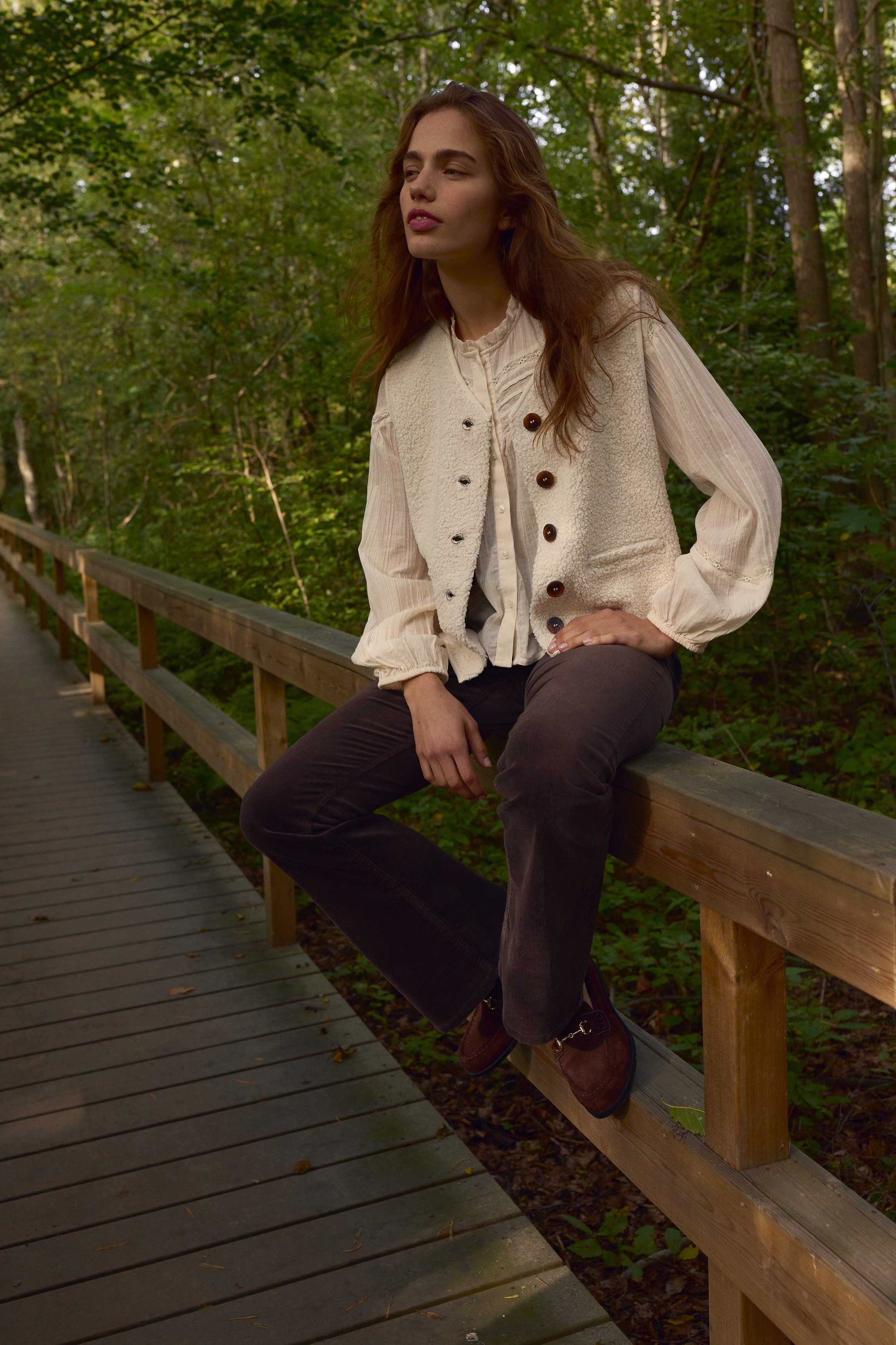 Flared corduroy trousers