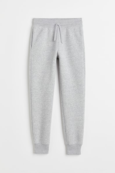 Extra-soft Joggers - Regular waist - Long - Light gray melange - Kids ...