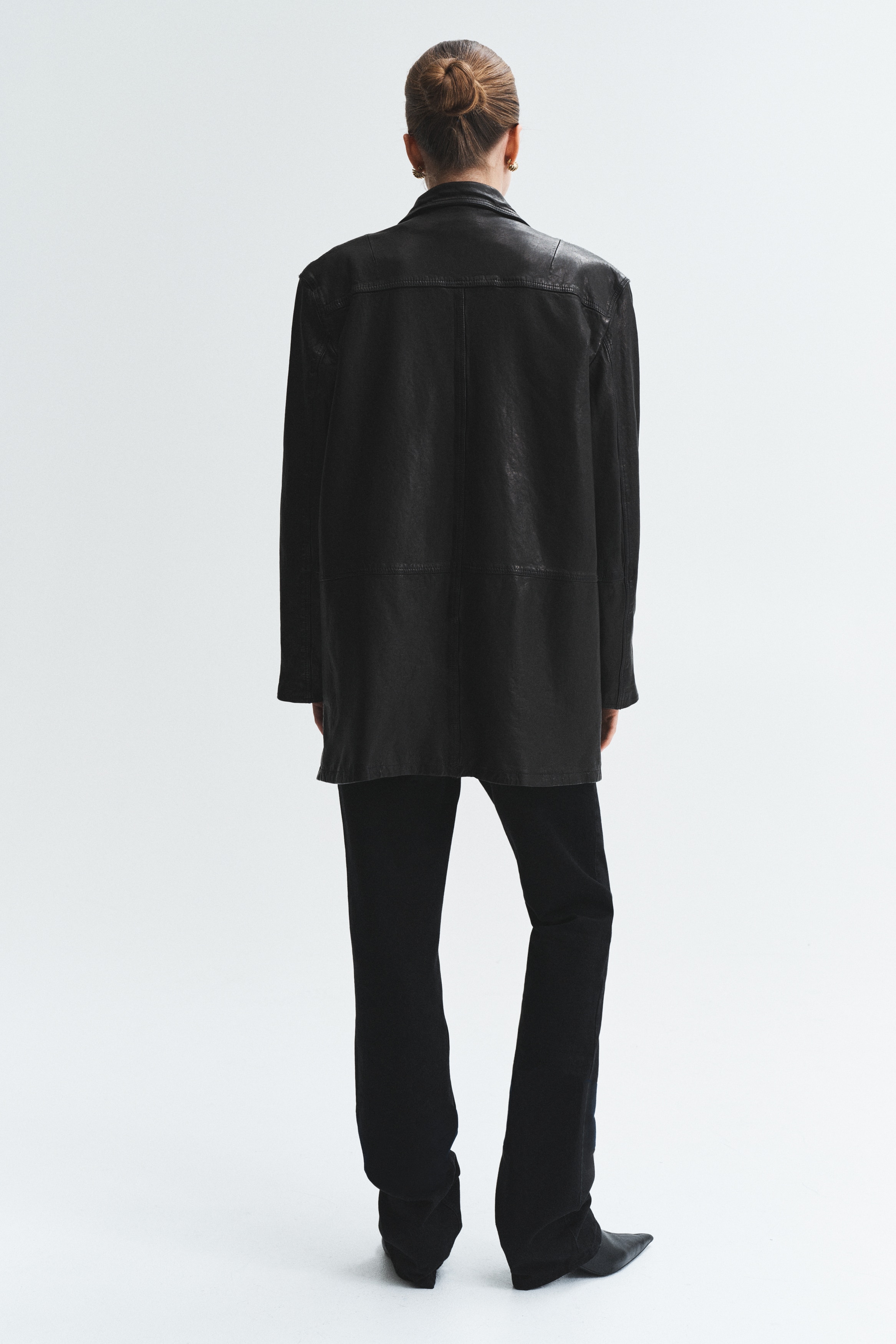 (^○^)h.m.d様翌日36ブラック レザーコート - ブラック - レディース | H&M JP