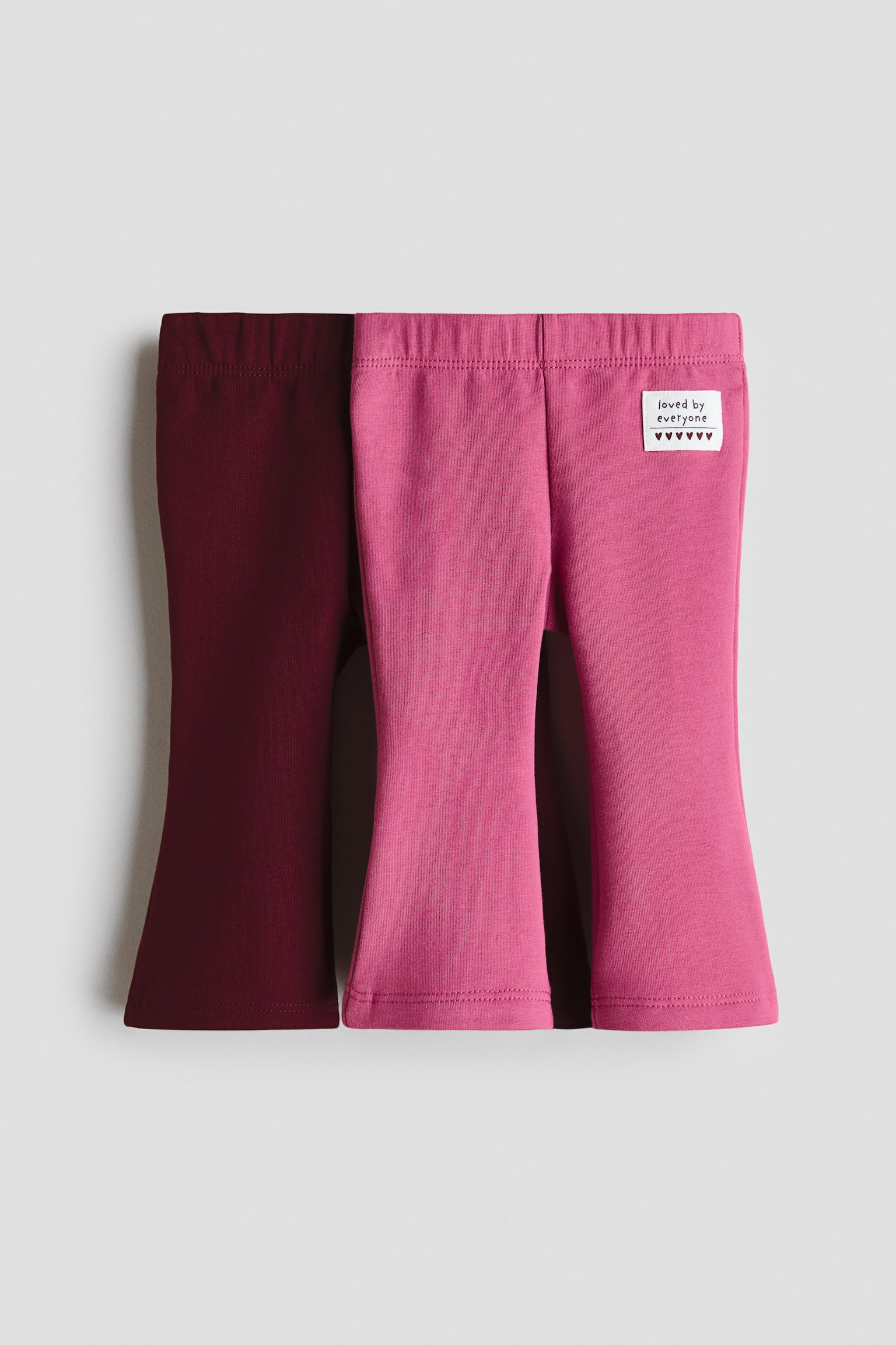 2-pack flared sweatshirt leggings - Dark red/Hot pink