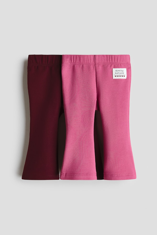 2-Pack Flared Sweatpant Leggings - Dark red/hot pink - 1