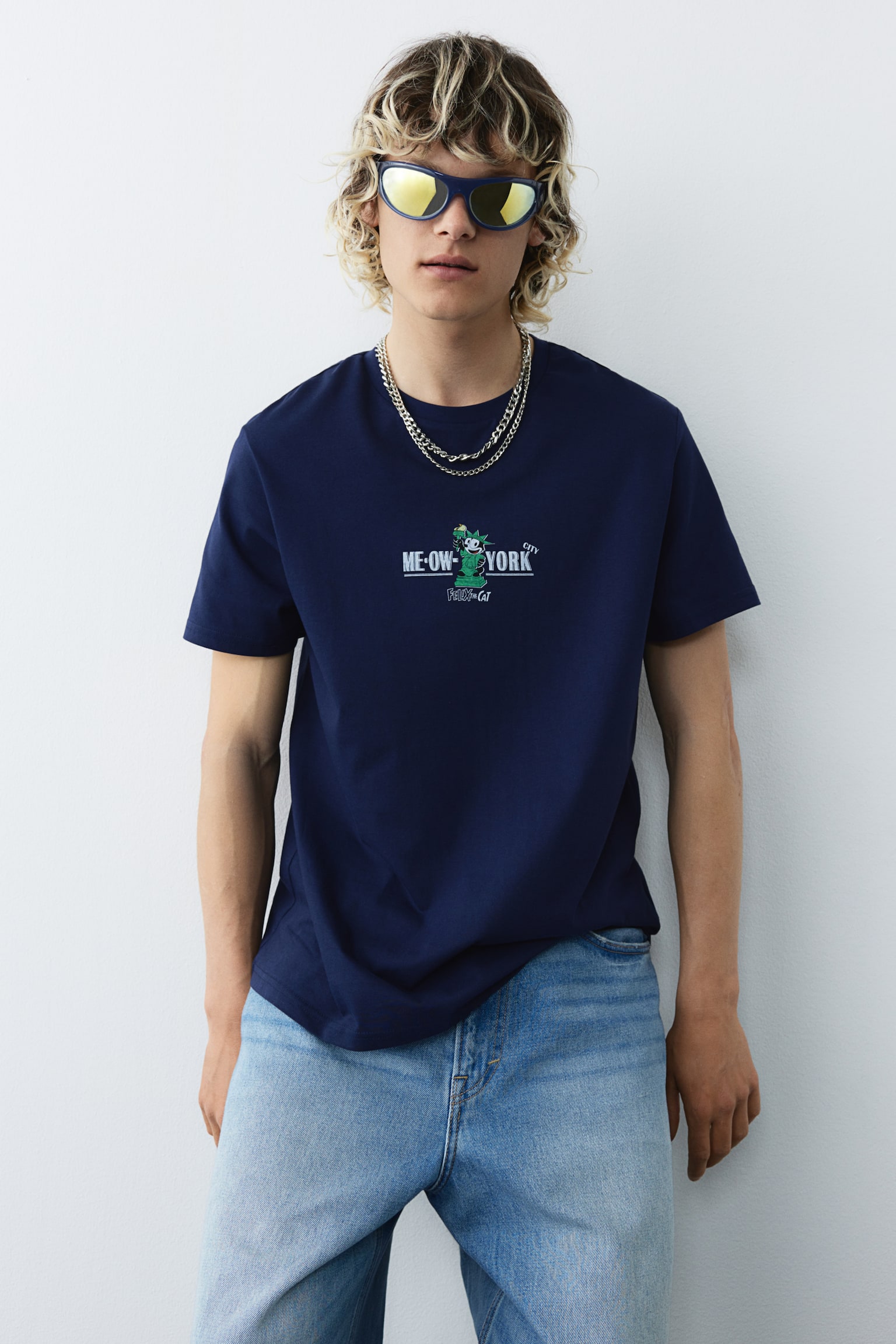 レギュラーフィットTシャツ - ネイビーブルー／フィリックス・ザ・キャット/ライトブルー／リック・アンド・モーティ/クリーム／スヌーピー/ブラック／スヌーピー/dc/dc - 5