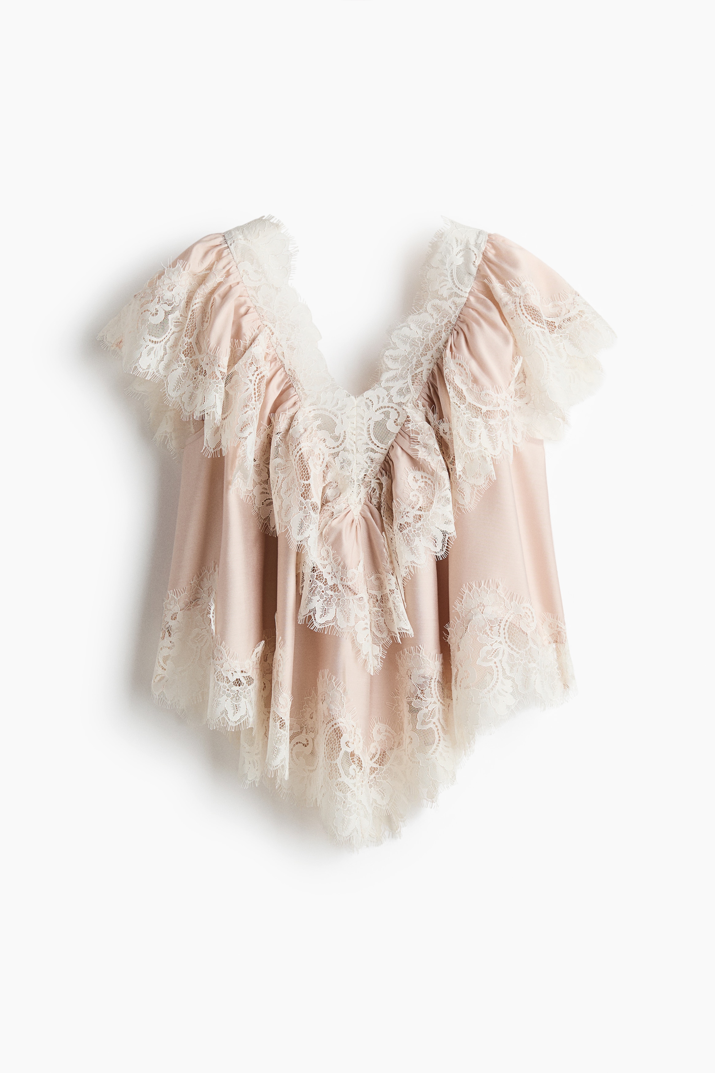 Bluse mit Spitzenborten - Hellbeige