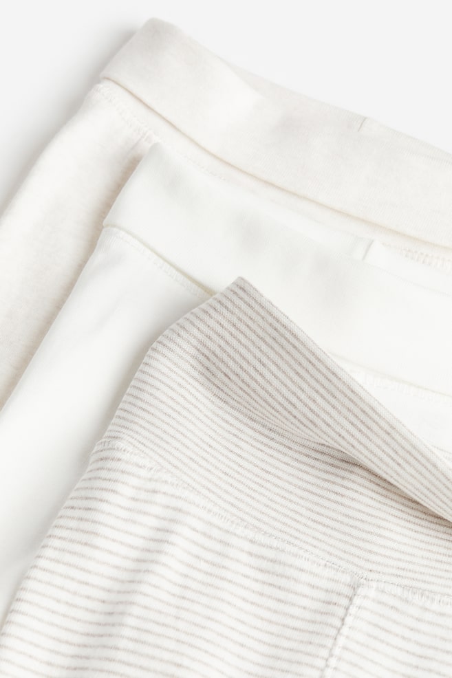 Pantaloni, 3 pz - Beige chiaro/righe/Rosa chiaro/beige chiaro/bianco/Azzurro/righe/Bianco/grigio pois/dc - 2