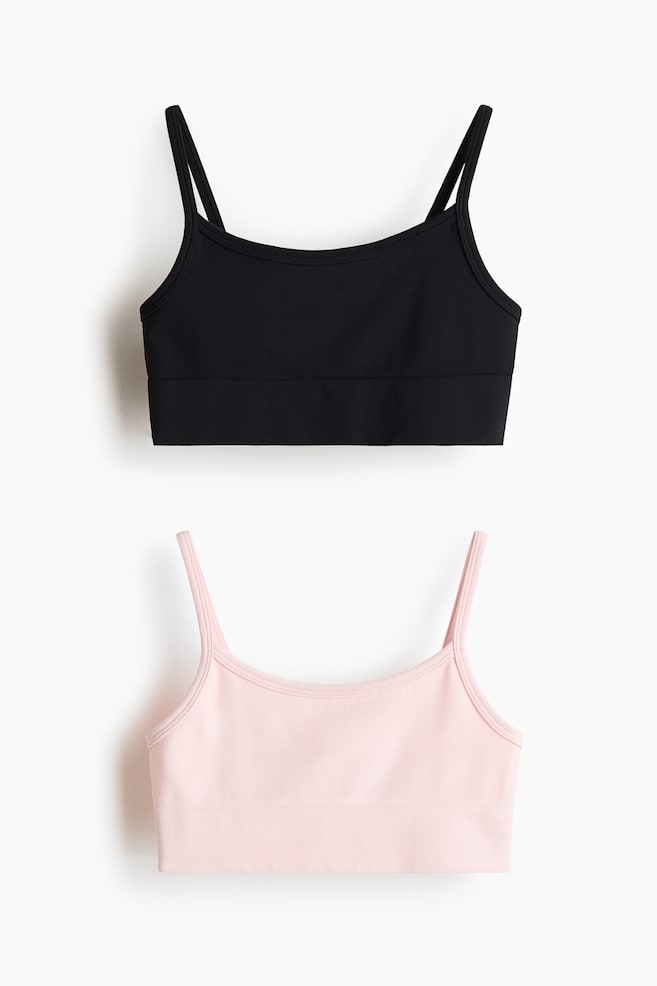 2-pack Seamless Sports tops with DryMove™ - Light pink/Navy blue/White/Dark brown/Pale pink/Black/White/Light blue/Black - 1