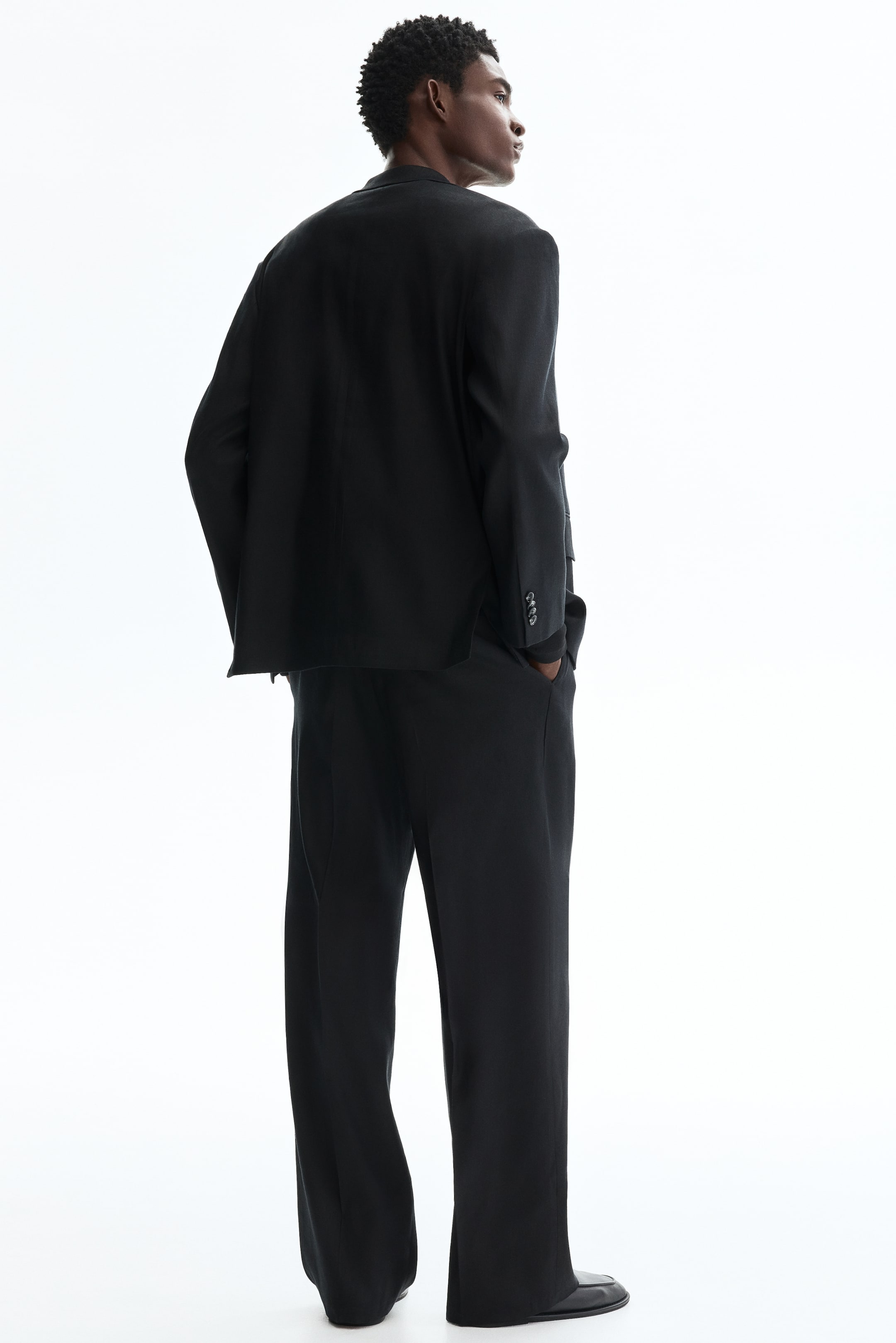 Relaxed-Fit Tailored Linen-Blend Pants