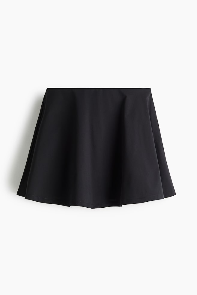 Mini jupe-short corolle - Noir - 1