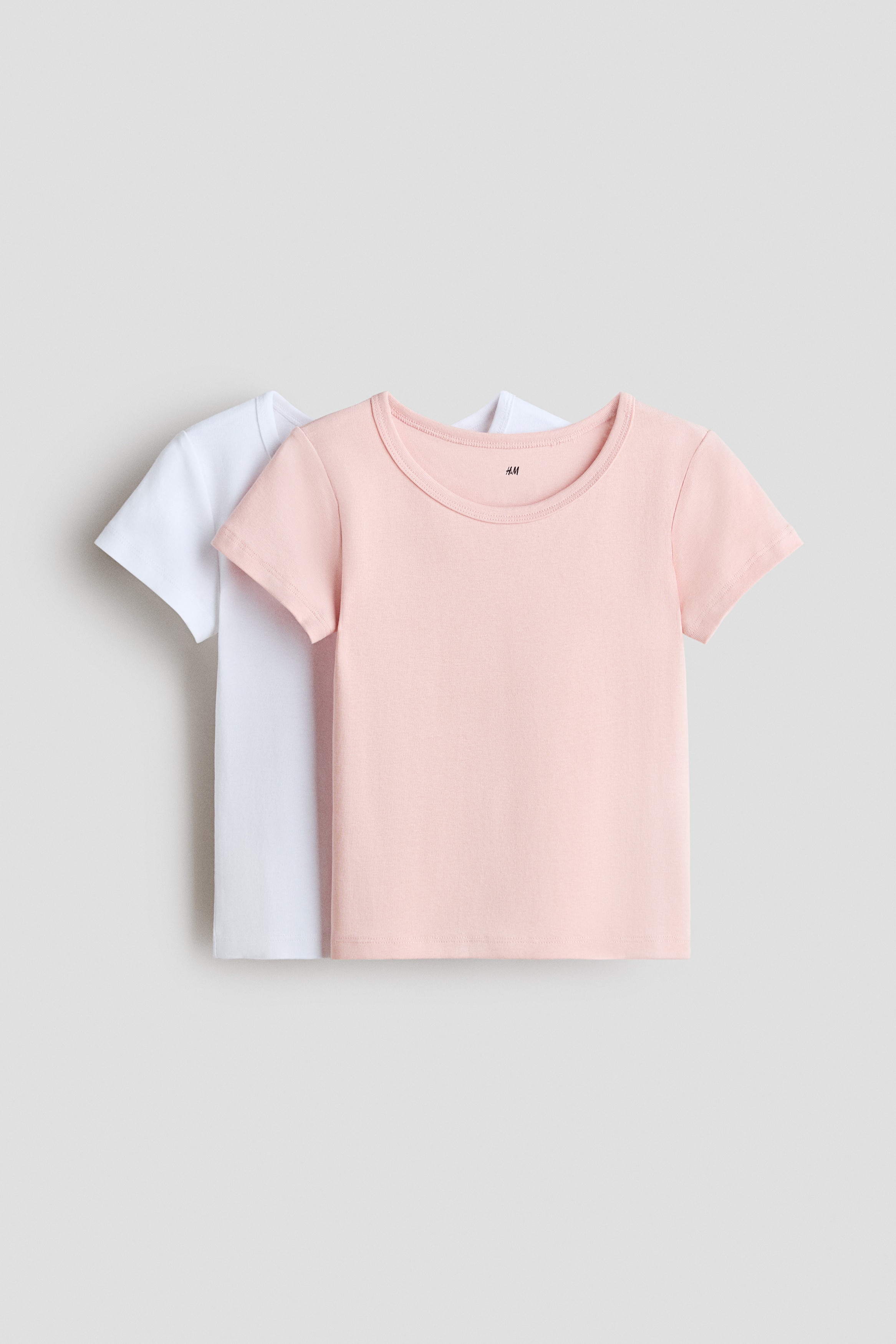 2 kpl puuvillaisia puseroita Vaaleanroosa/Valkoinen - Size: 146/152 (10-12Y) - H&M