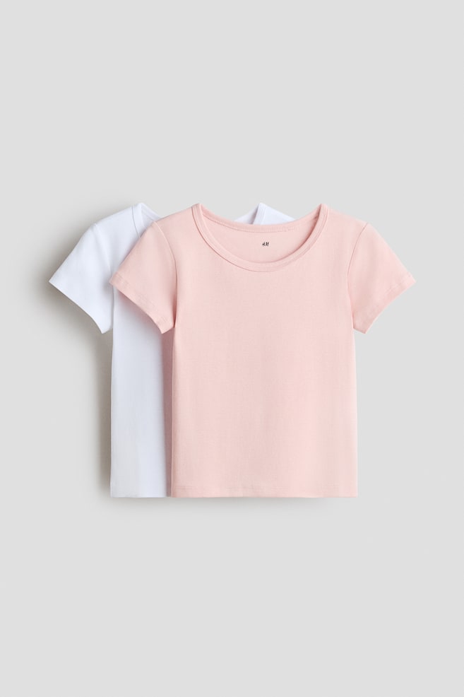 2-Pack Cotton Tops - Light pink/white - 1