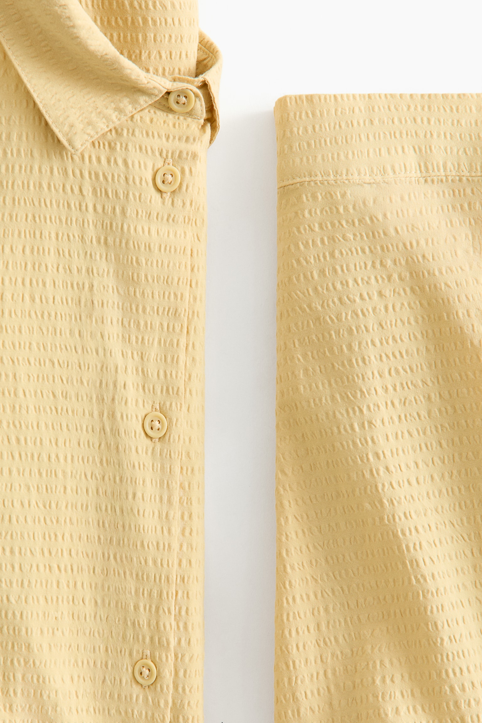 Cotton seersucker pyjamas - Yellow/White/Powder pink - 2