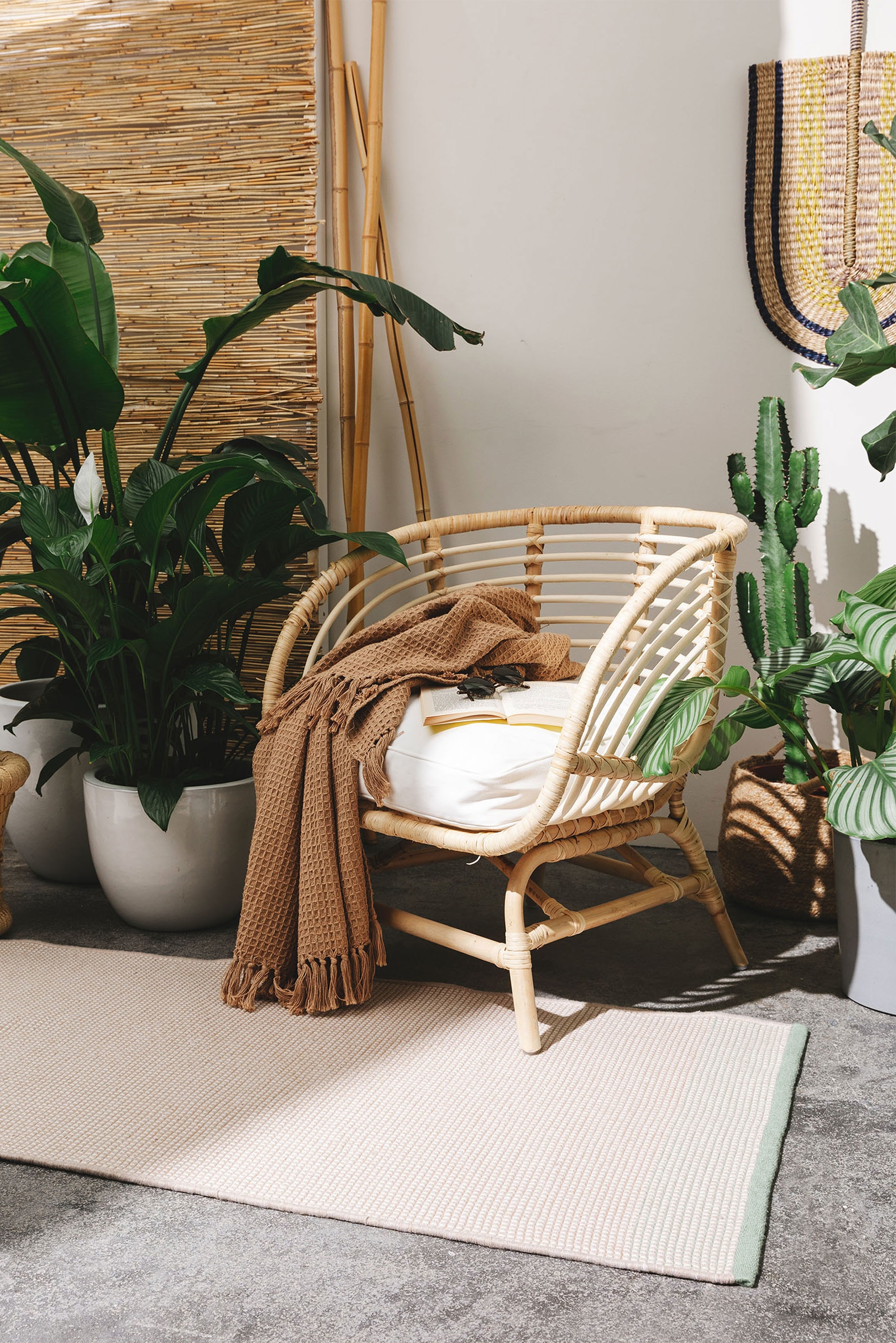 In- & Outdoor Rug Fion - Beige/vihreä/Beige/ruskea