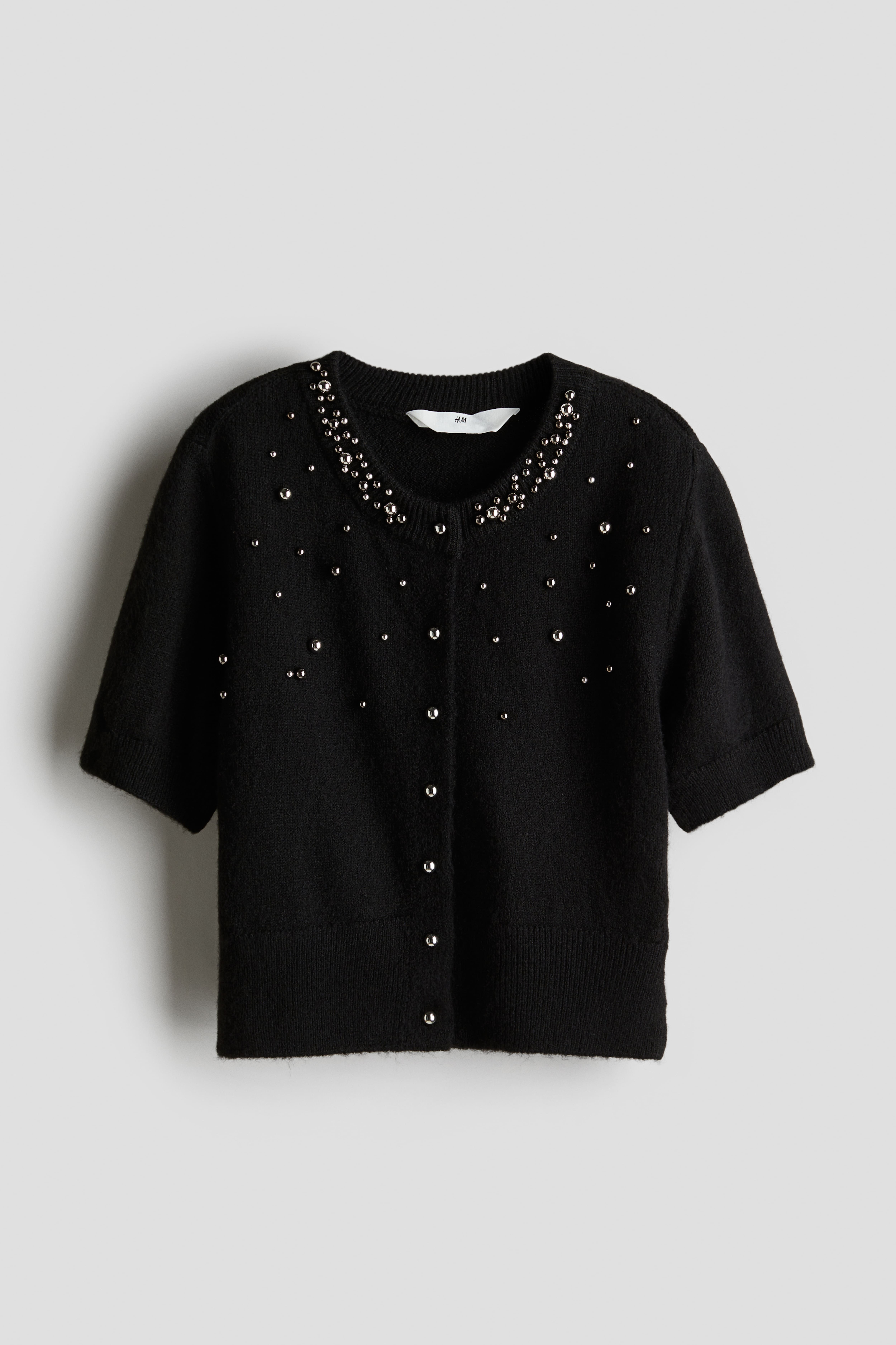 Embellished Fine-Knit Cardigan