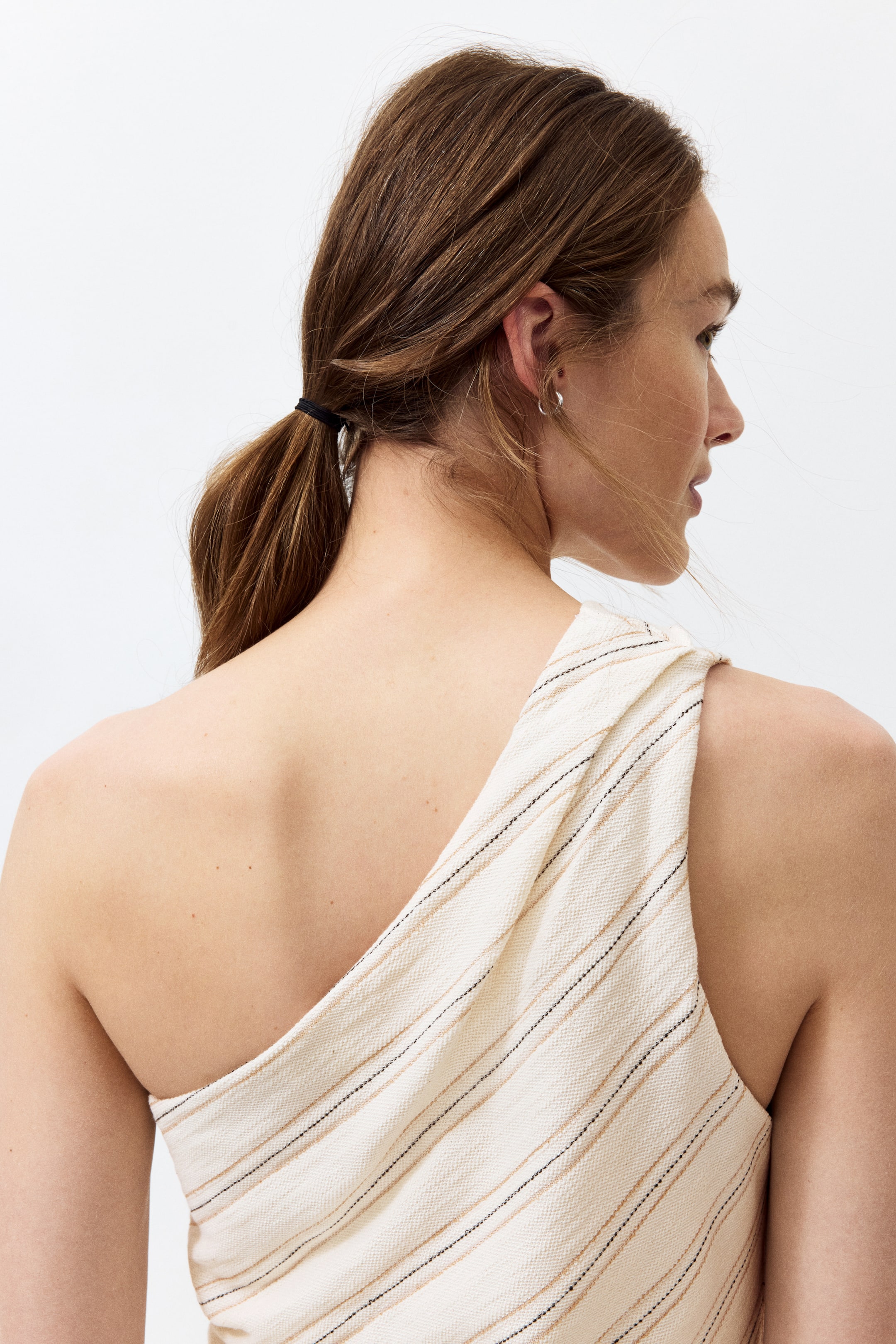 MAMA Haut asymétrique en coton texturé