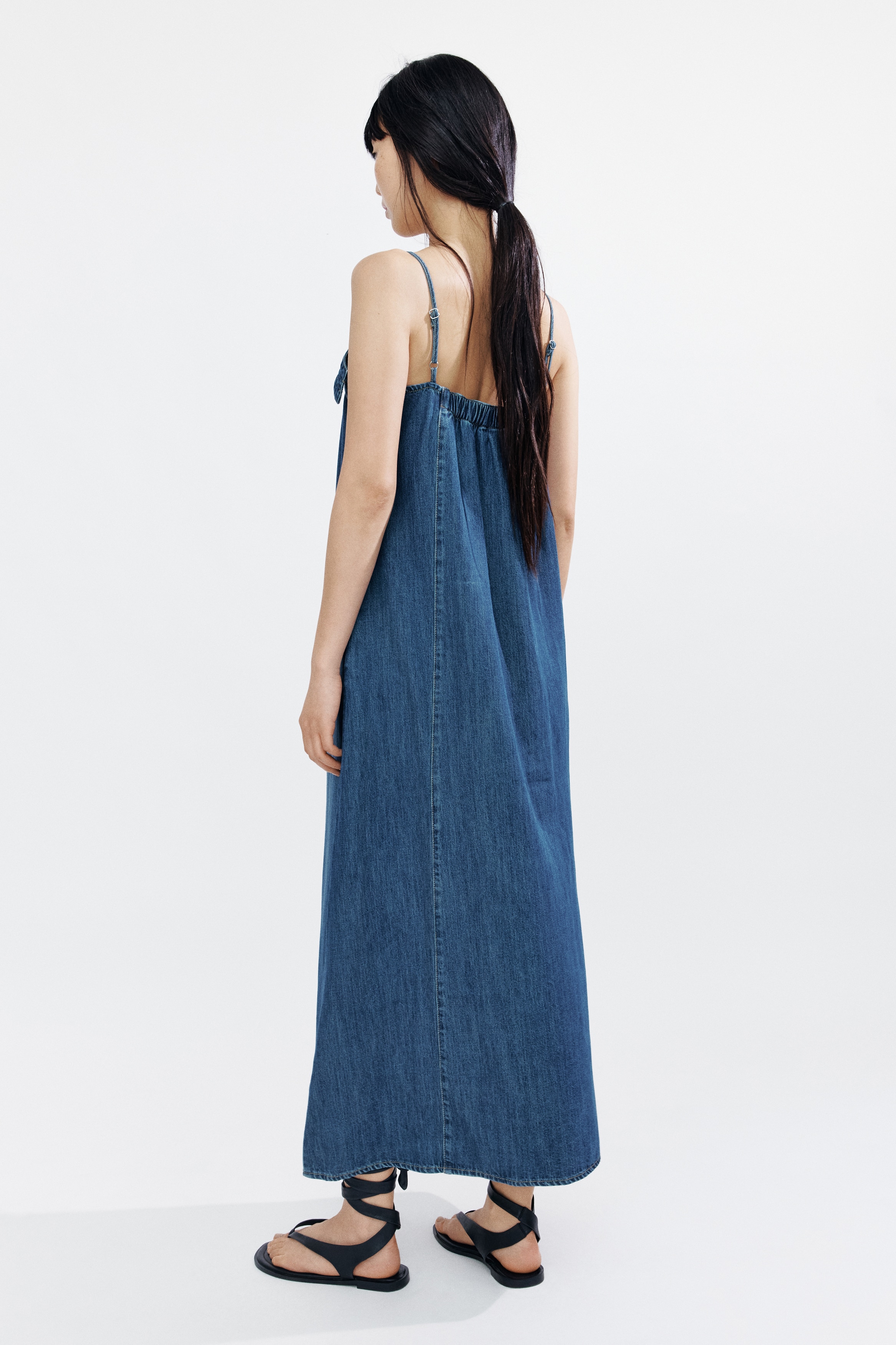 denim maxi dress h&m Hm Denim Maxi Dress