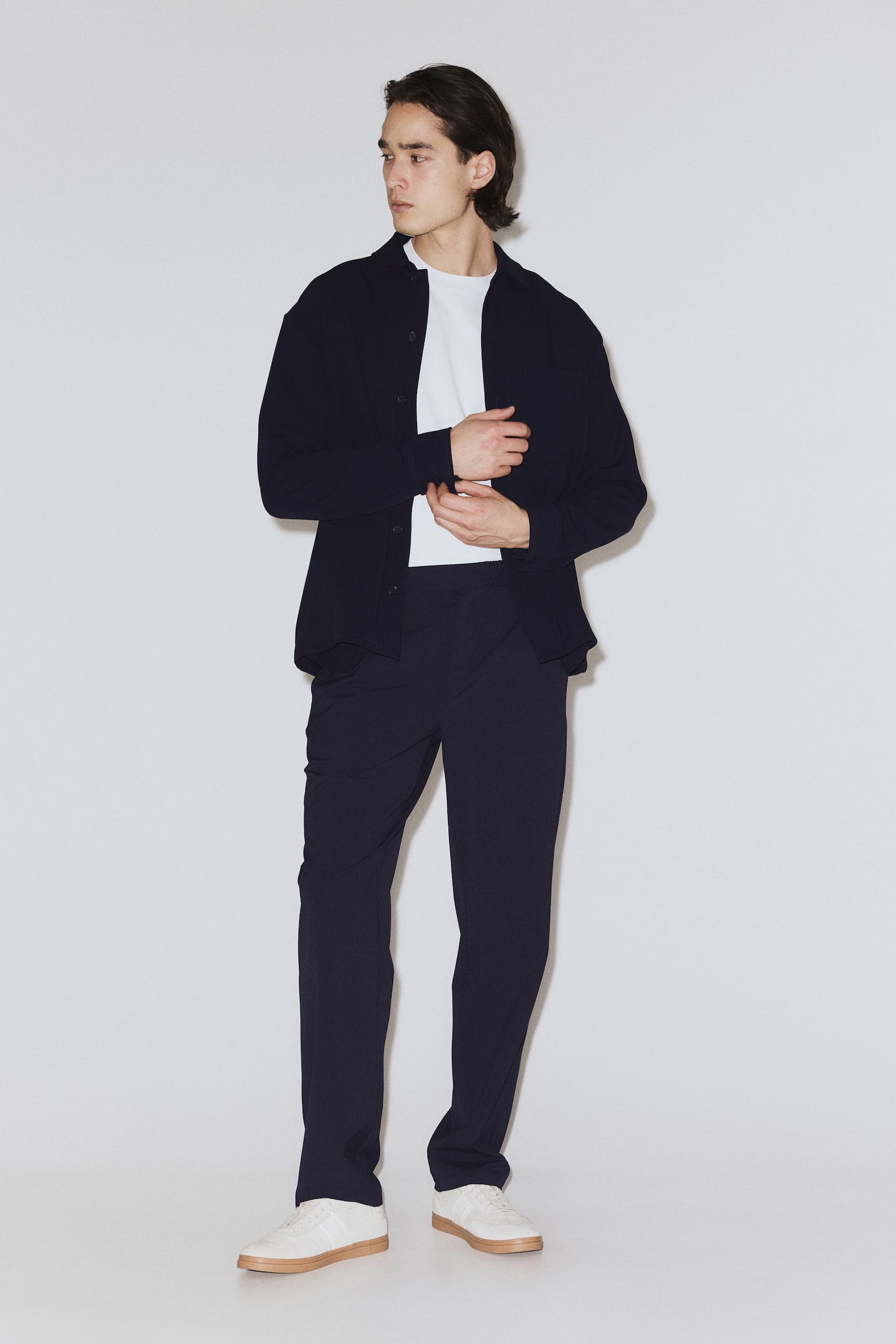 Four-way Stretch Overshirt - Navy blue/Dark brown/Black/Dark brown - 3