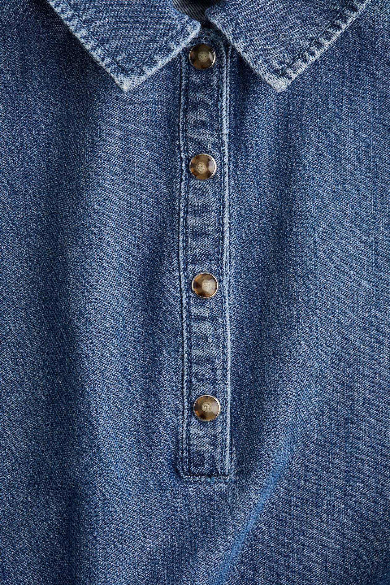 Drawstring-Waist Denim Dress - image 4