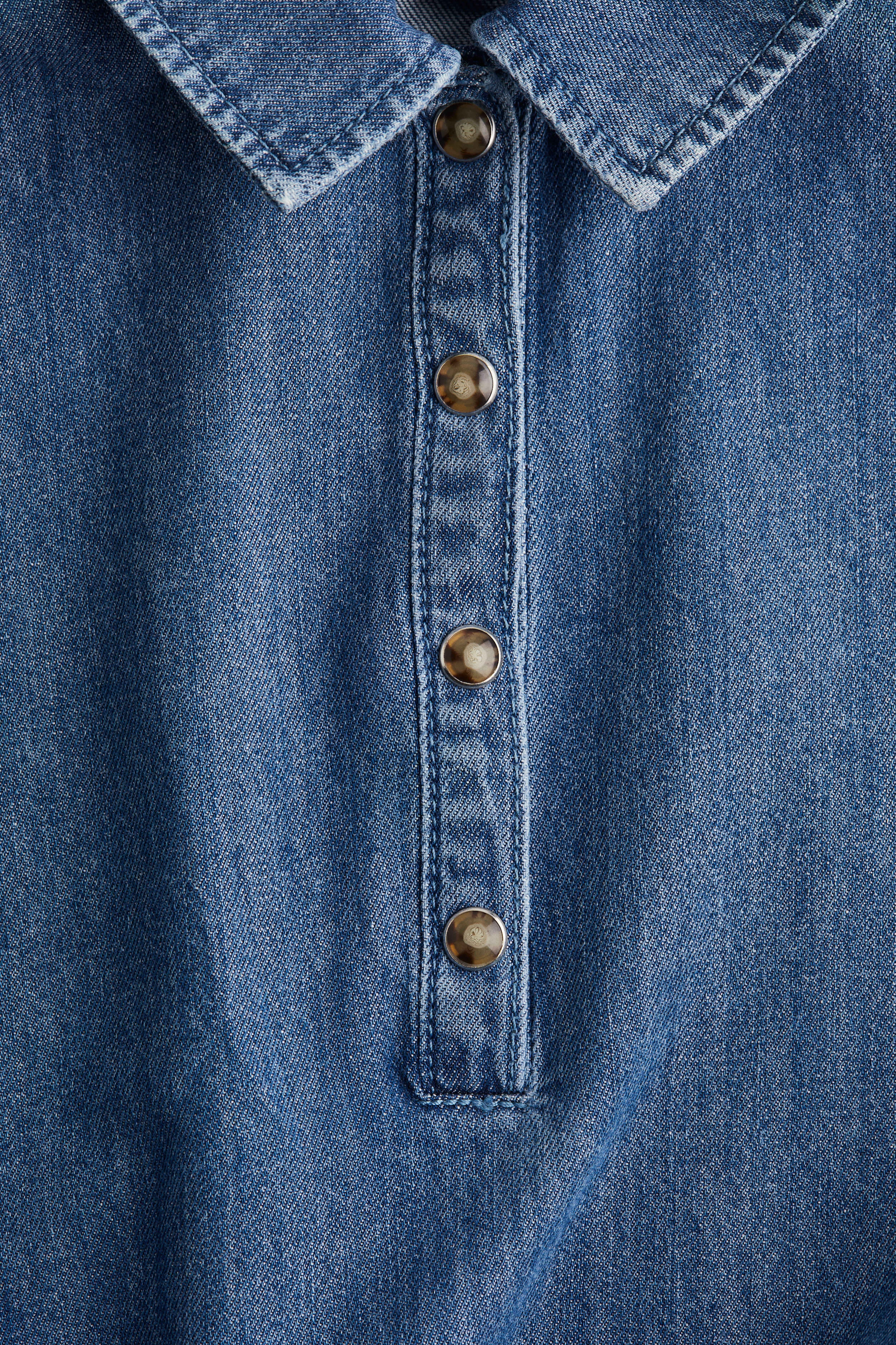 Drawstring-Waist Denim Dress