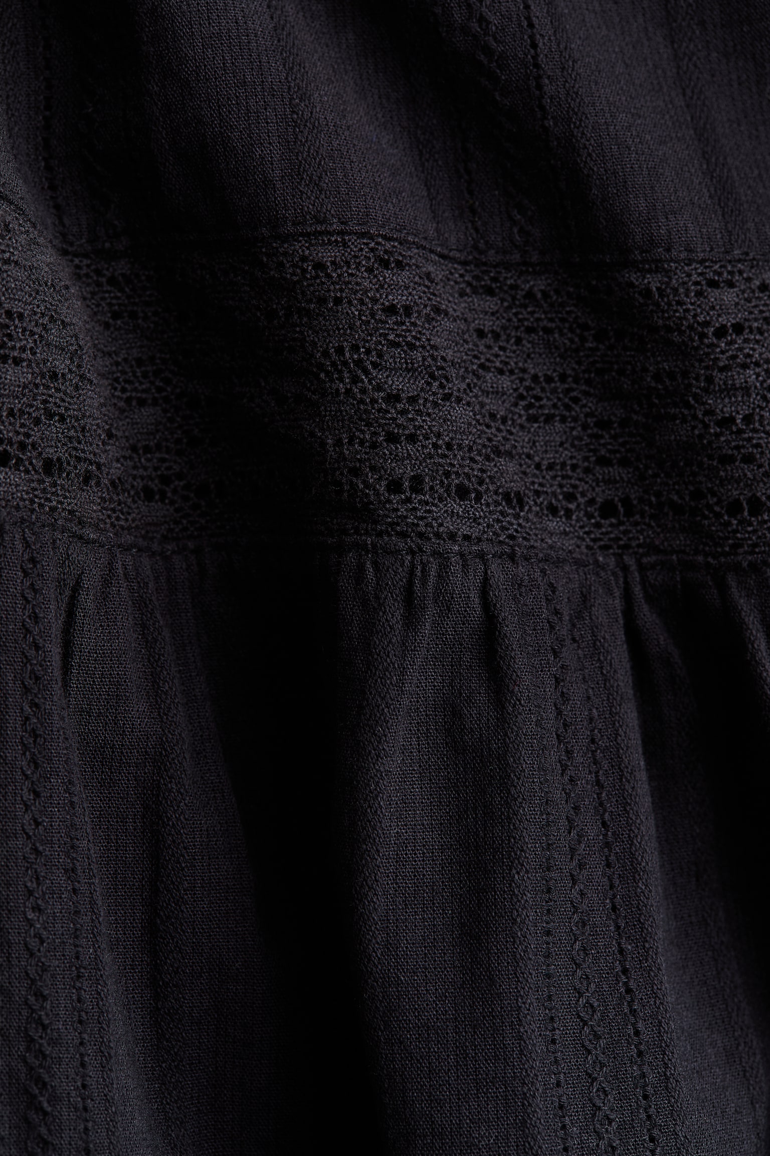 Женская блузка H&M Lace-Inset Peplum Blouse, цвет: Чёрный — фото 4