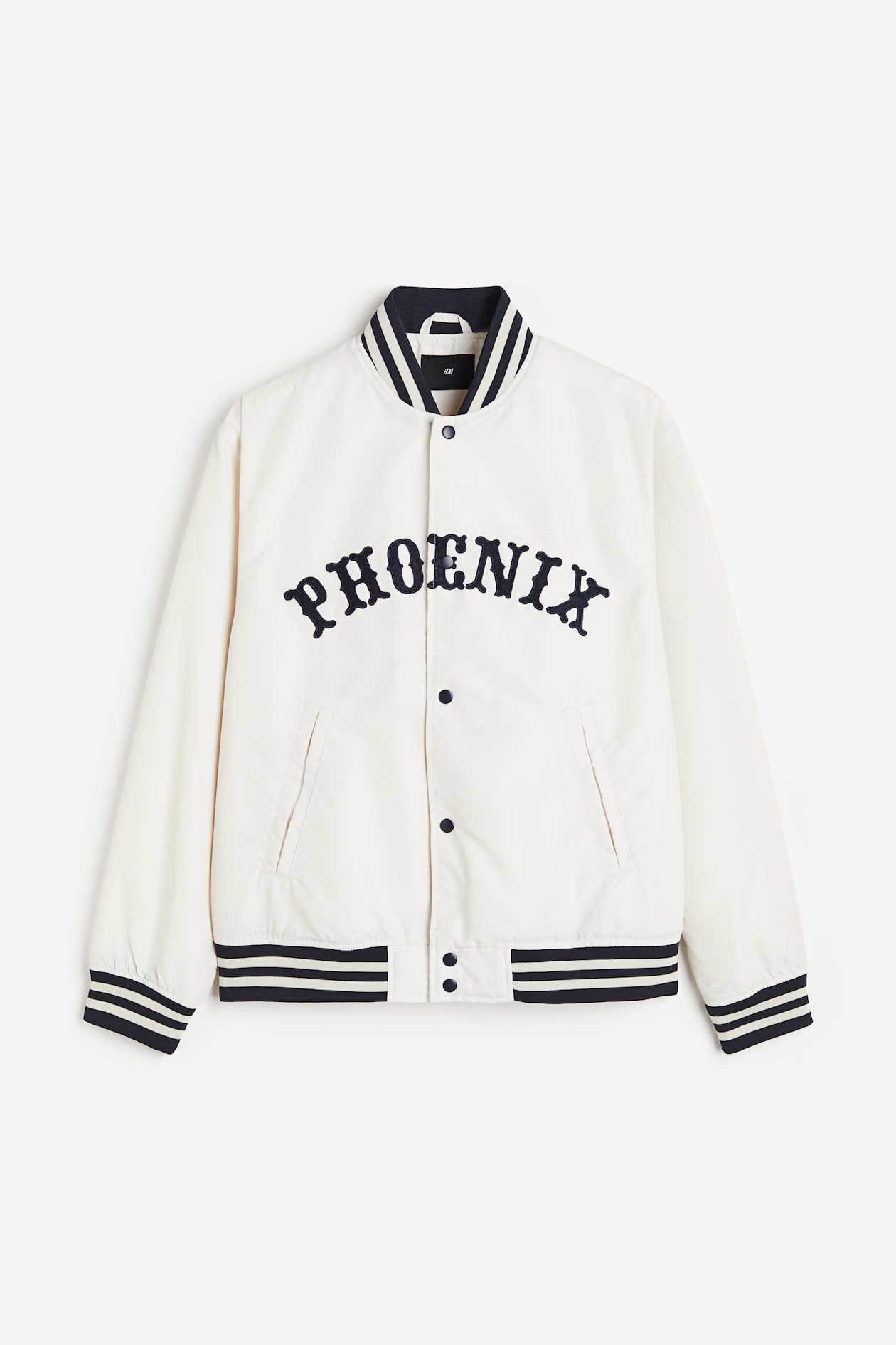 Baseball jacket Long sleeve Regular length Light beige/Phoenix Men H&M GB