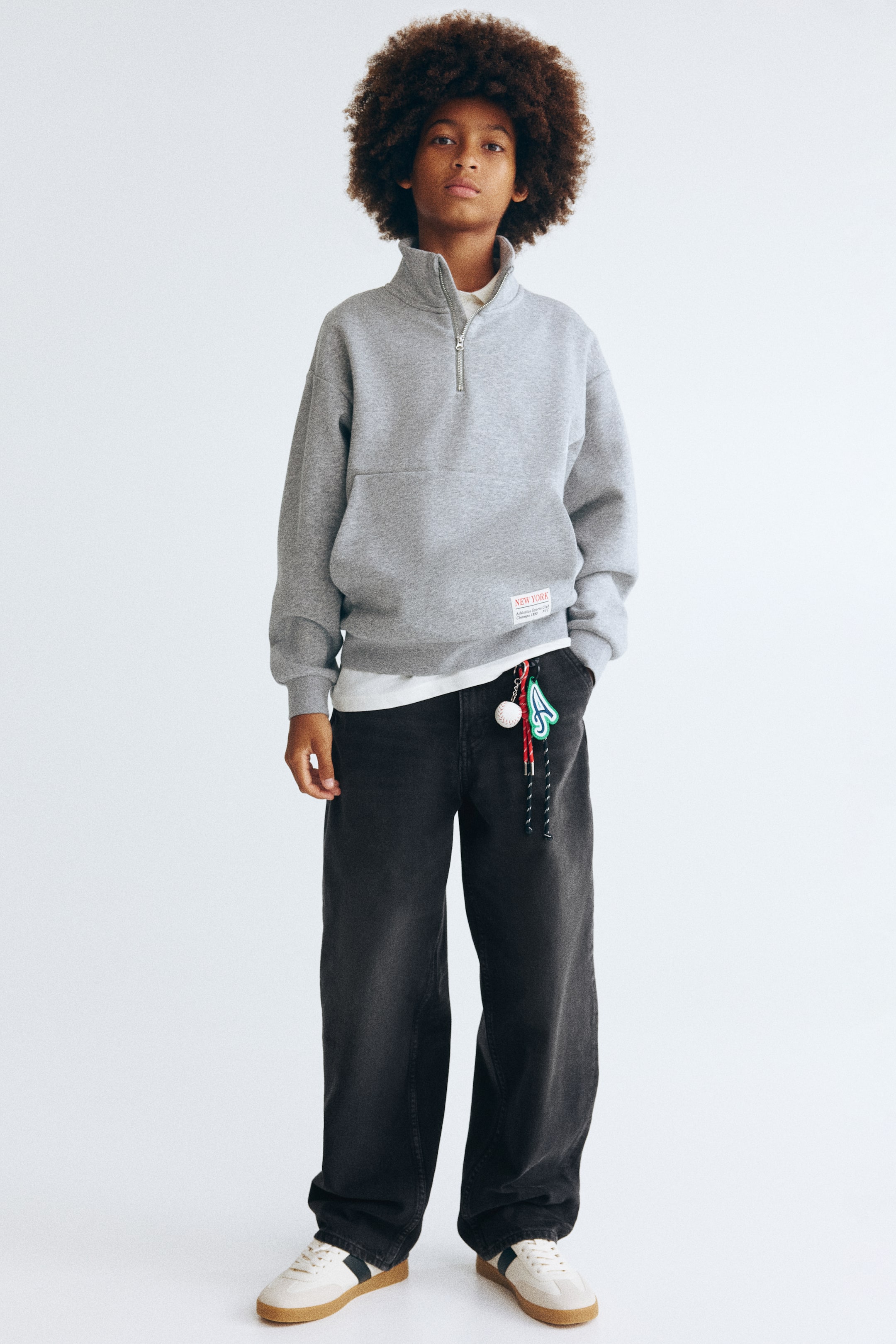 Prikaži veću sliku: Wide Leg Low Jeans - Teksas crna - Kids | H&M RS 1