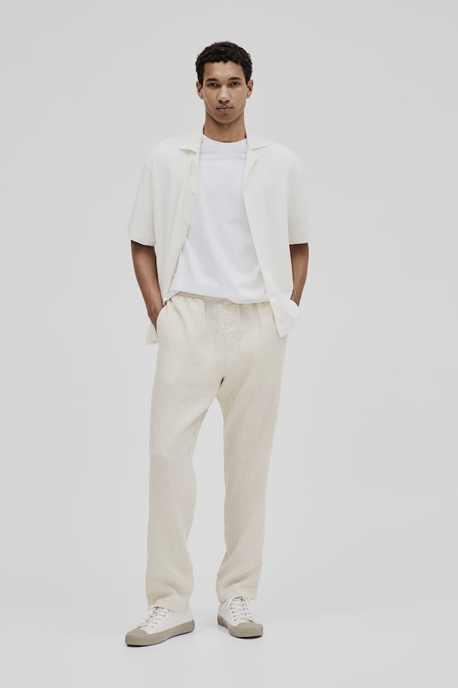 Regular Fit Linen trousers - Cream/Black/Light beige/Salmon pink/dc/dc - 1