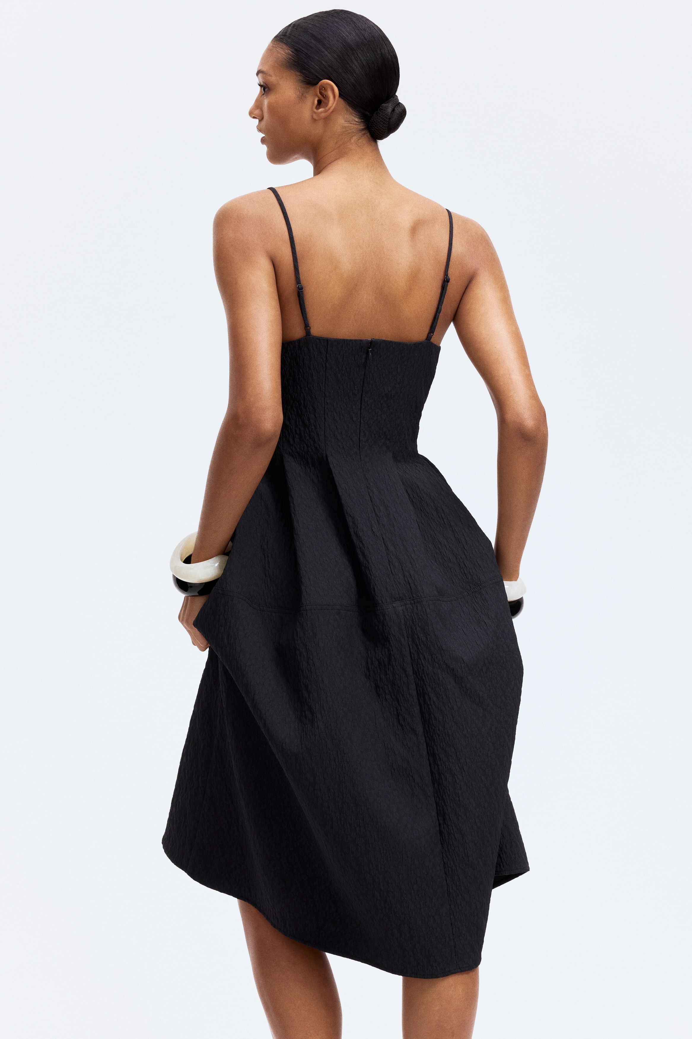 Jacquard-weave strappy dress