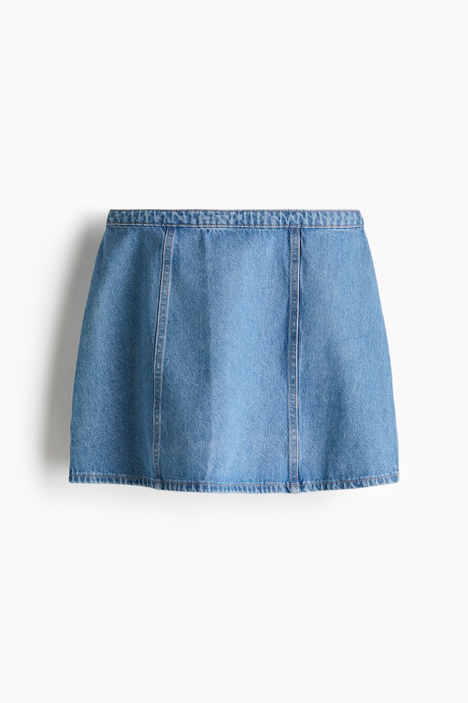 A-line mini skirt - Denim blue/Dark denim blue/Black/Light beige - 1