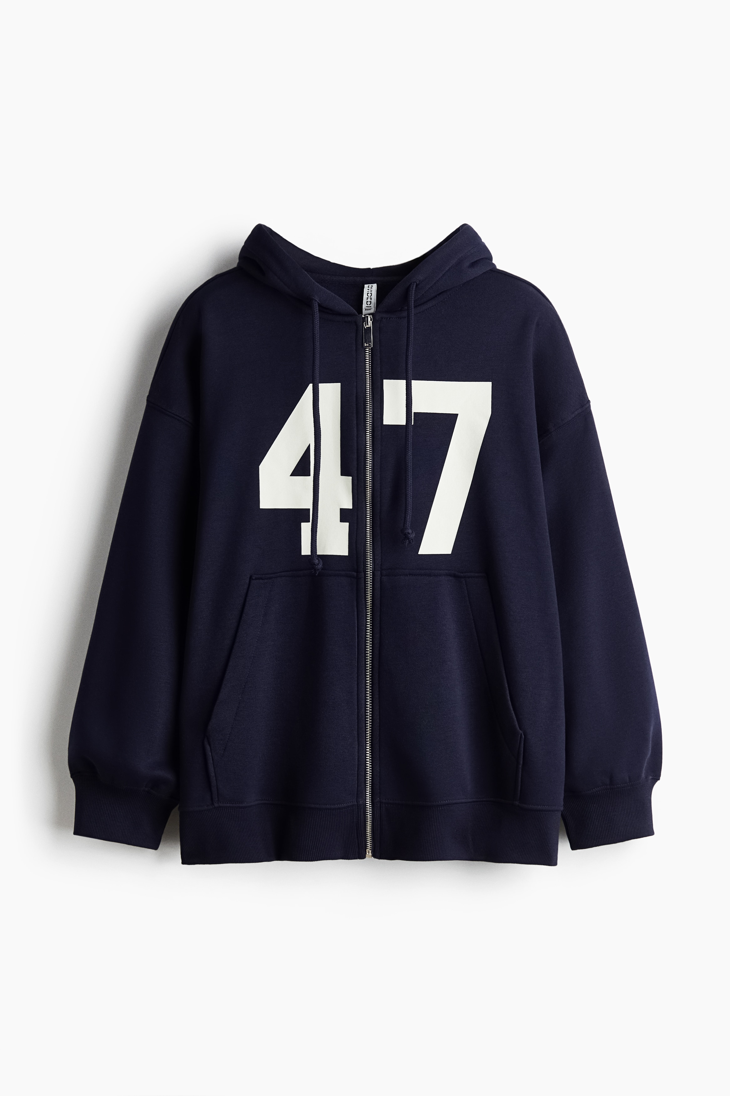 Oversized zip-through hoodie - Navy blue/47/Light blue/Black/Dark brown/Dark brown