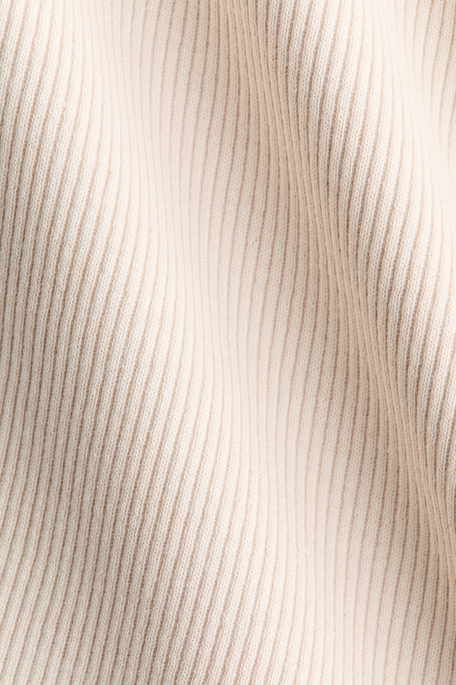 Rib-Knit Boat-Neck Top-Light beige - 4