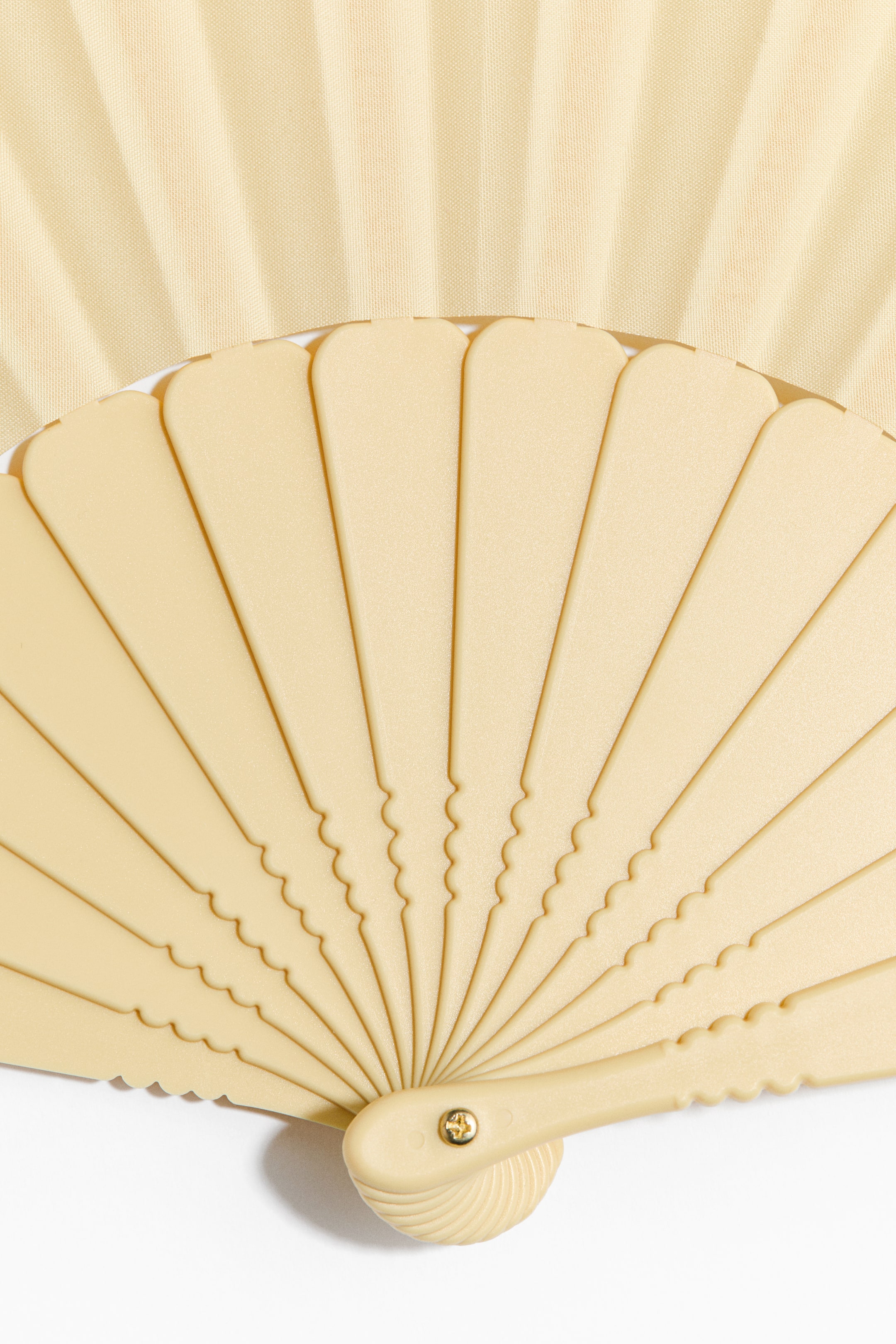 Handheld Fan Ribbed Women's Light yellow Folding fan | H&M SG
