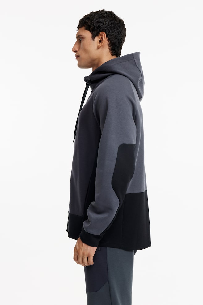 DryMove™ Zip-through sports hoodie - Dark grey/Block-coloured/Black/Dark red/Block-coloured/Light grey marl/dc - 5