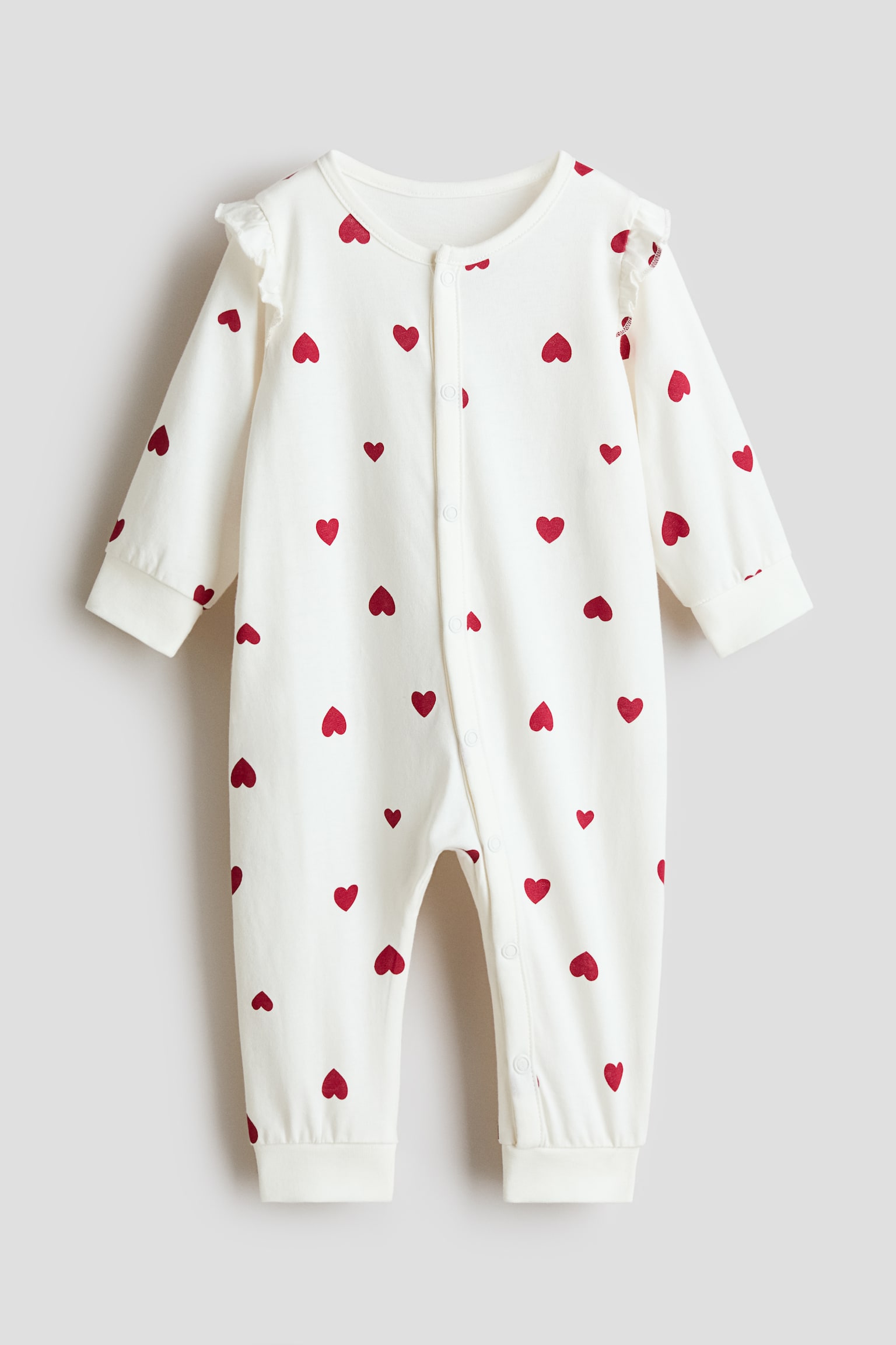 Patterned sleepsuit - White/Hearts/Light dusty pink/Hearts/Light dusty pink/Floral/White/Hearts/Light blue/Foxes/White/Vehicles/White/Dogs/Light beige/Bears/Light beige/Bears/Red/Christmas/Dark grey/Ghosts