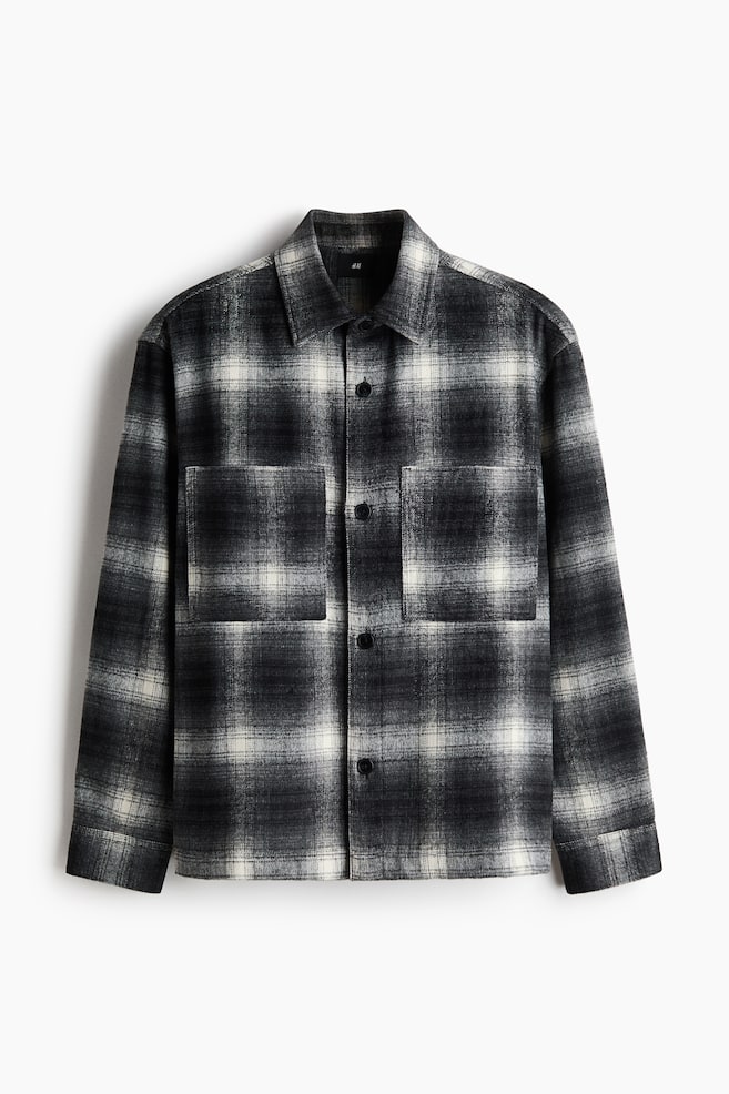 Twill overshirt - Black/Checked/Dark blue/Checked/Light beige/Checked - 1