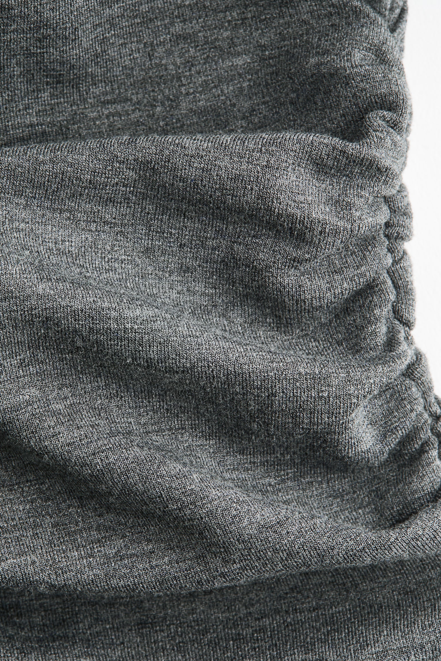 Draped Jersey Dress - Dark gray melange - 2