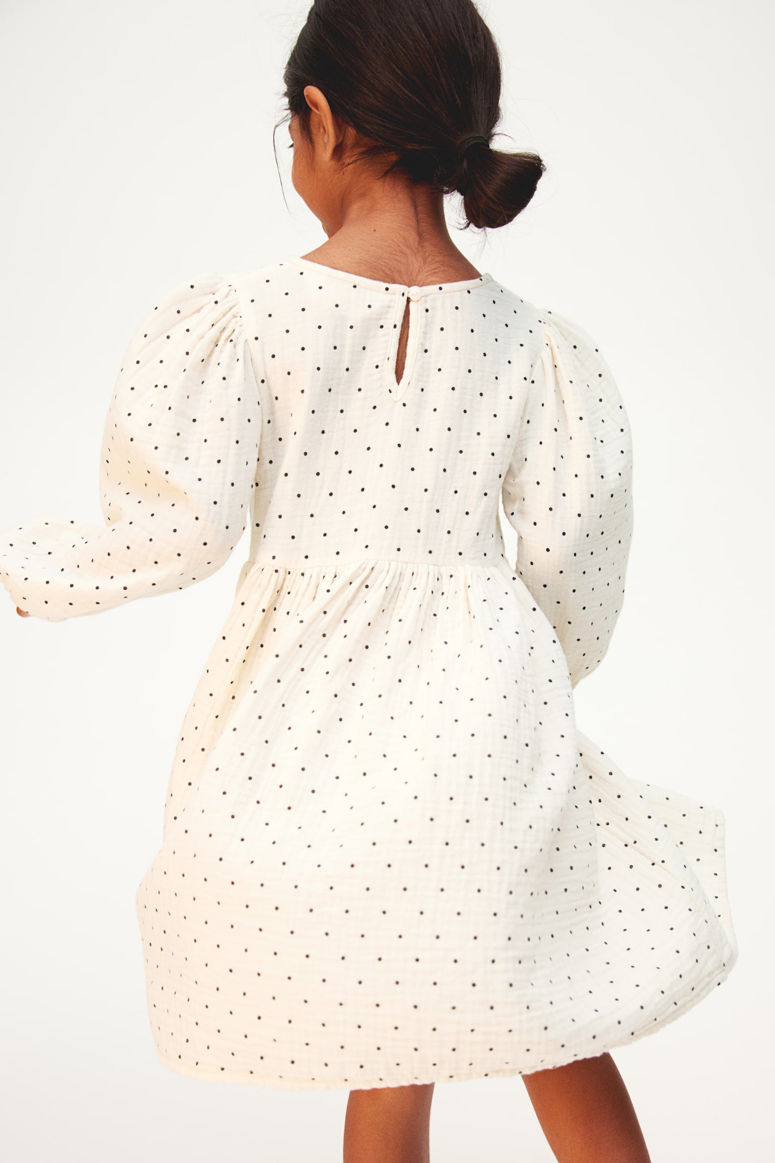 Muslin dress - Creme/Spotted/Light purple - 4