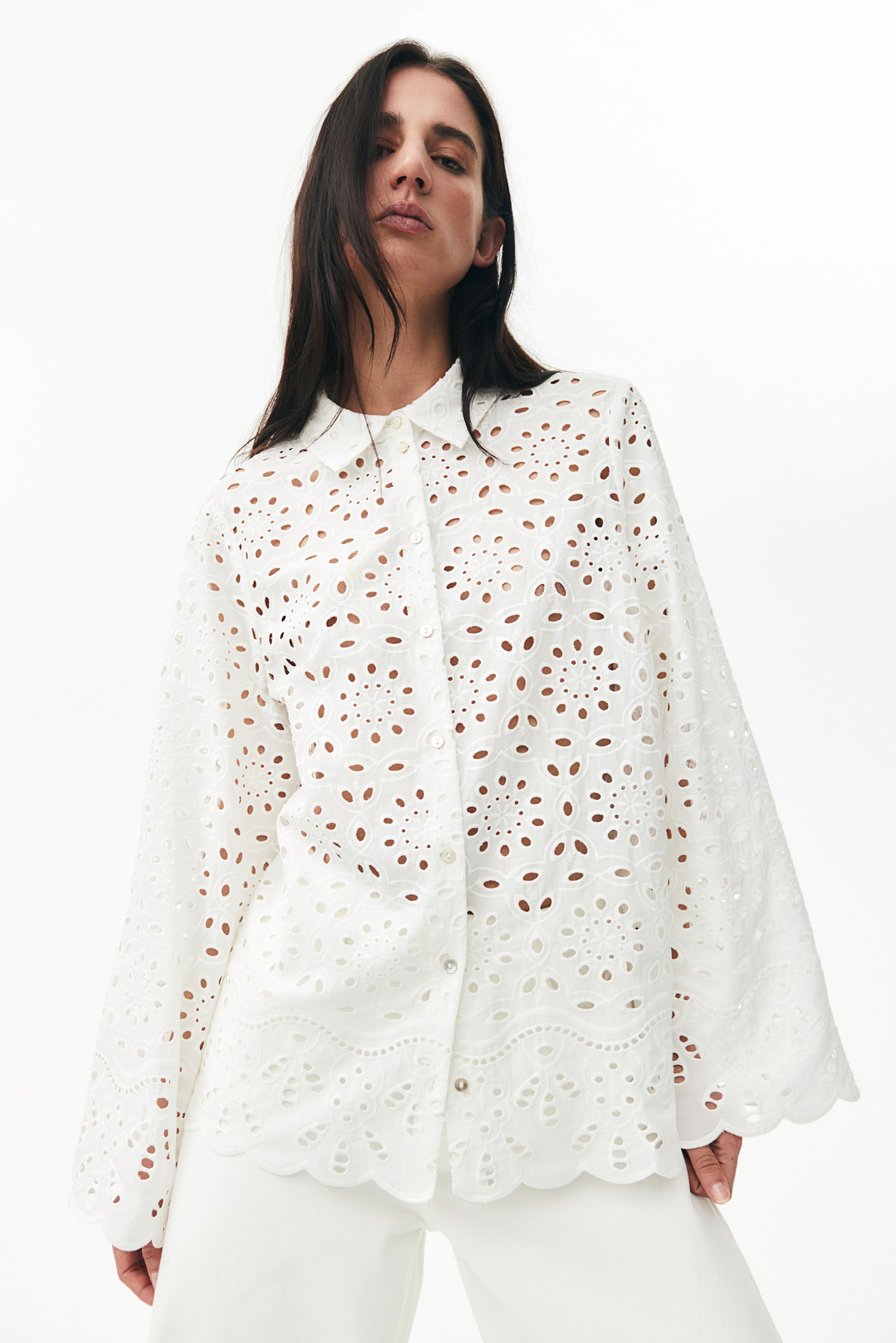 Eyelet Embroidered Shirt