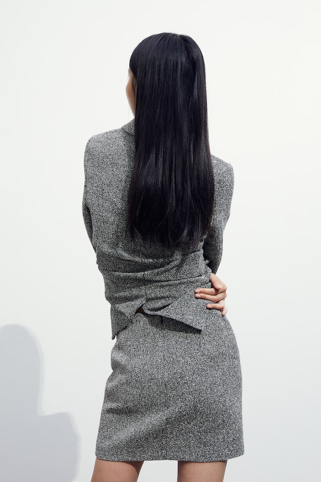 Textured mini skirt - Grey/Salt and pepper/Black - 5