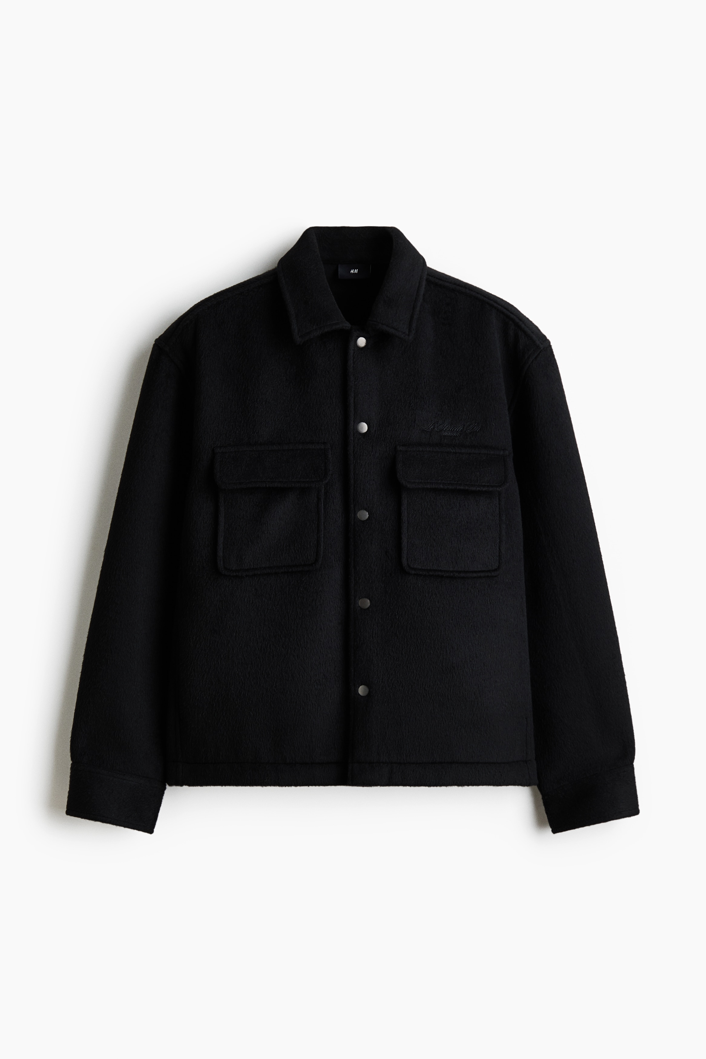 Wool-blend overshirt - Black/Light grey